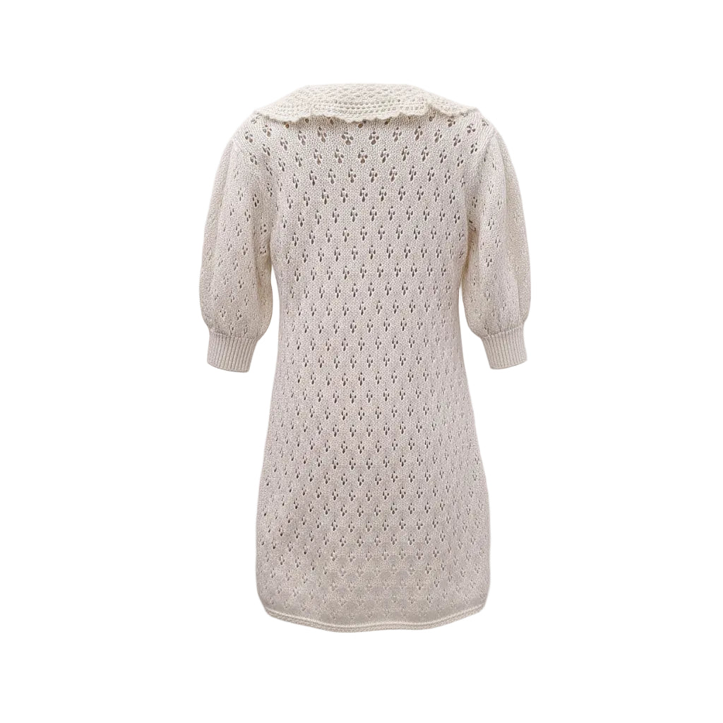CELINE CROCHET CREAM DRESS - SIZE XS