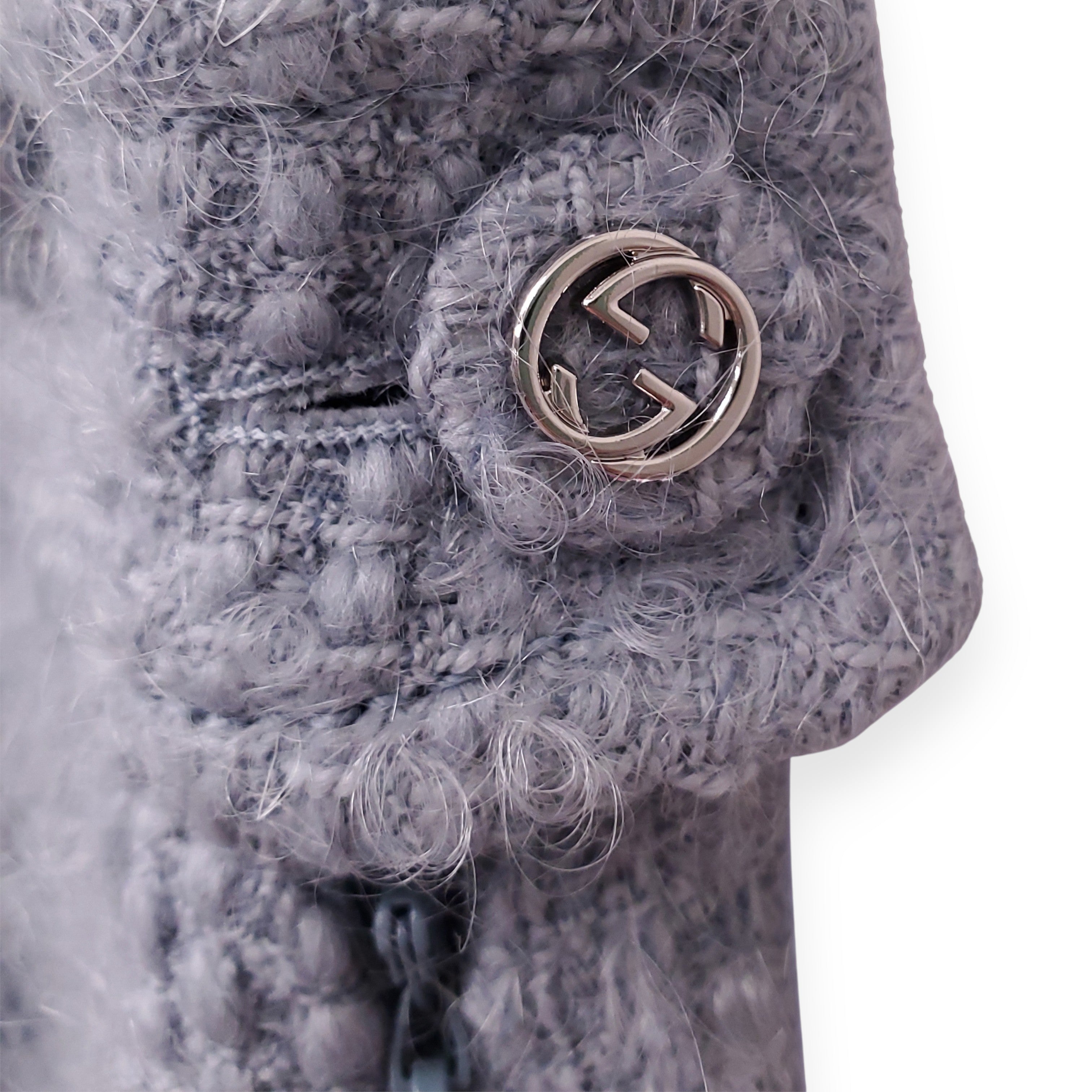 GUCCI 2-PIECE TWEED BABY BLUE SET - SIZE XS