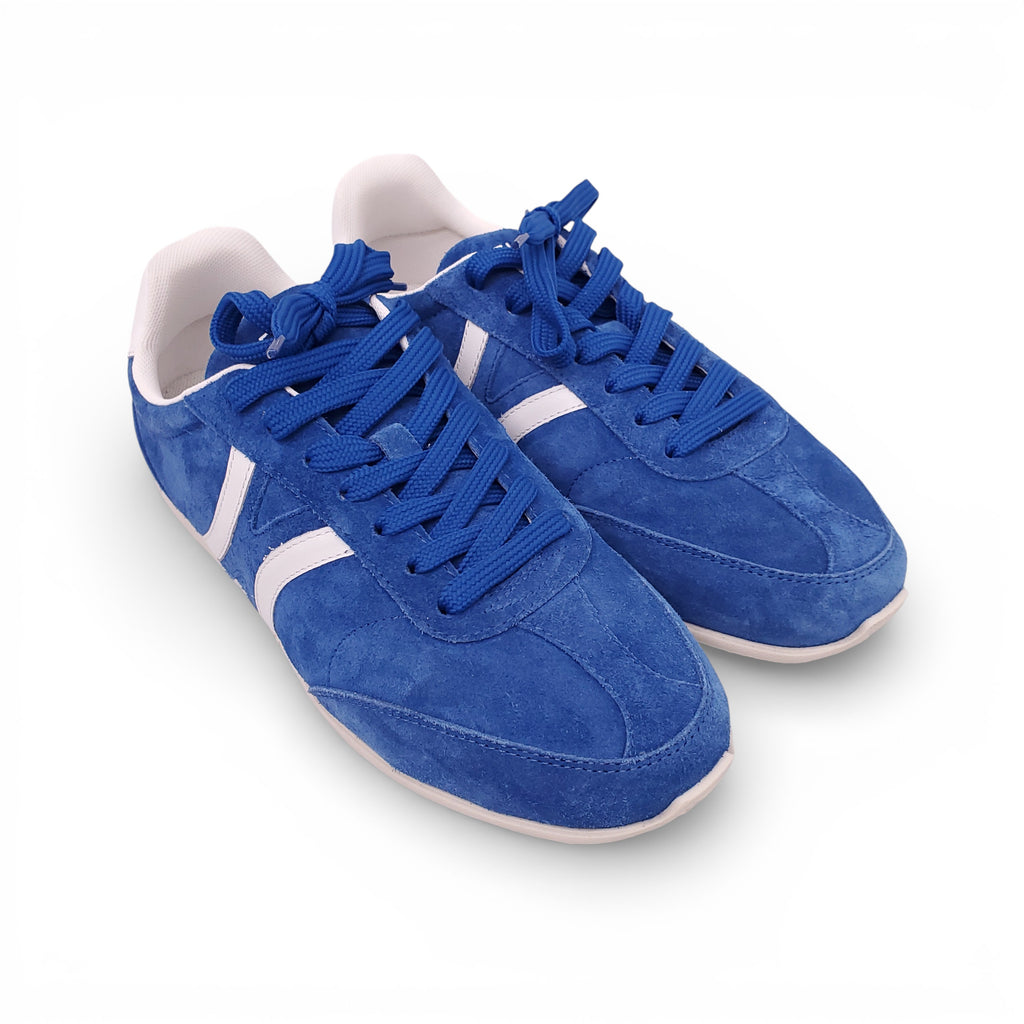 CELINE ROYAL BLUE SUEDE JOGGER LOW LACE-UP SNEAKERS - SIZE 39