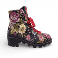 GUCCI FLORAL EMBROIDERED MOTO BOOTS - SIZE 39