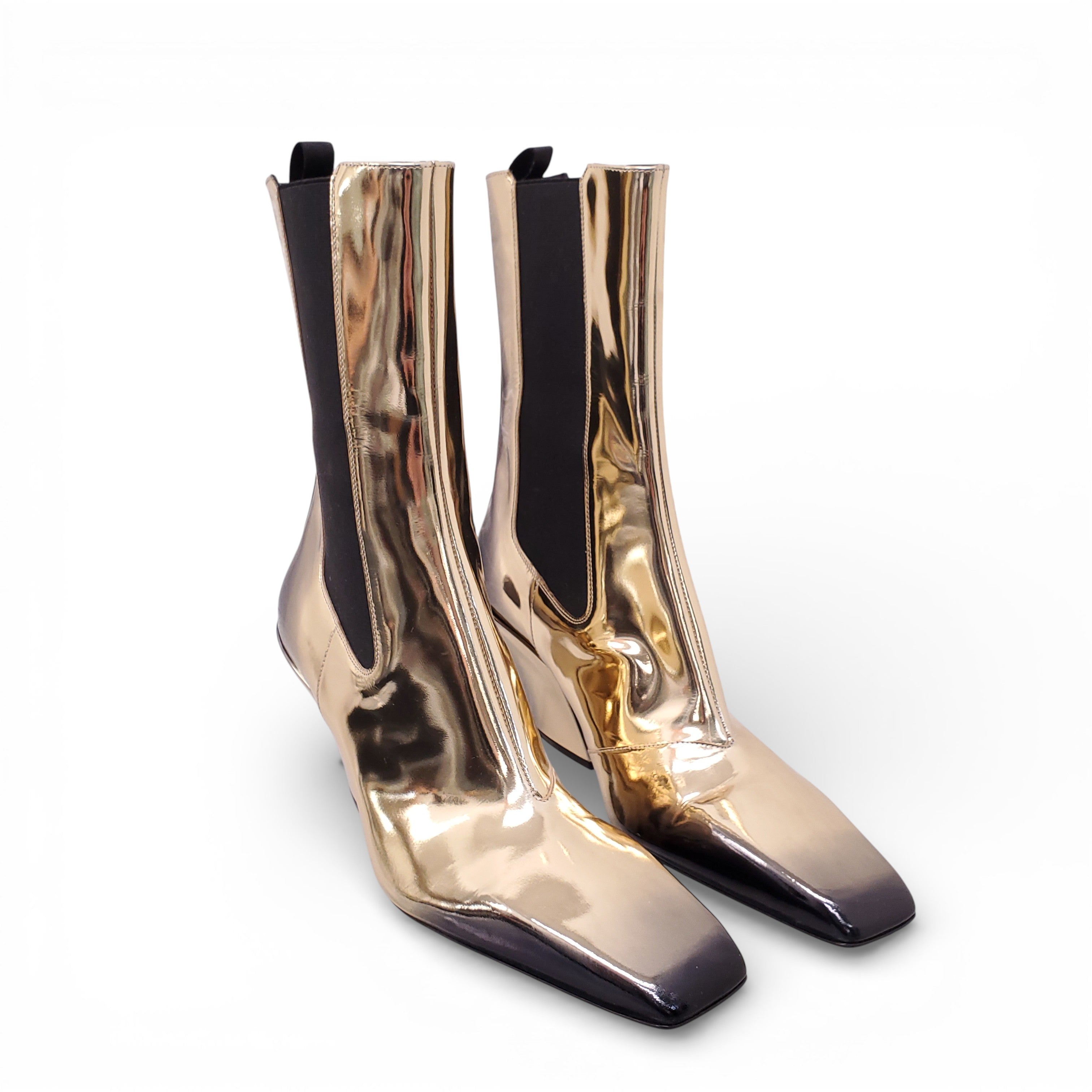PRADA GOLD OMBRE CHELSEA BOOTS - SIZE 39