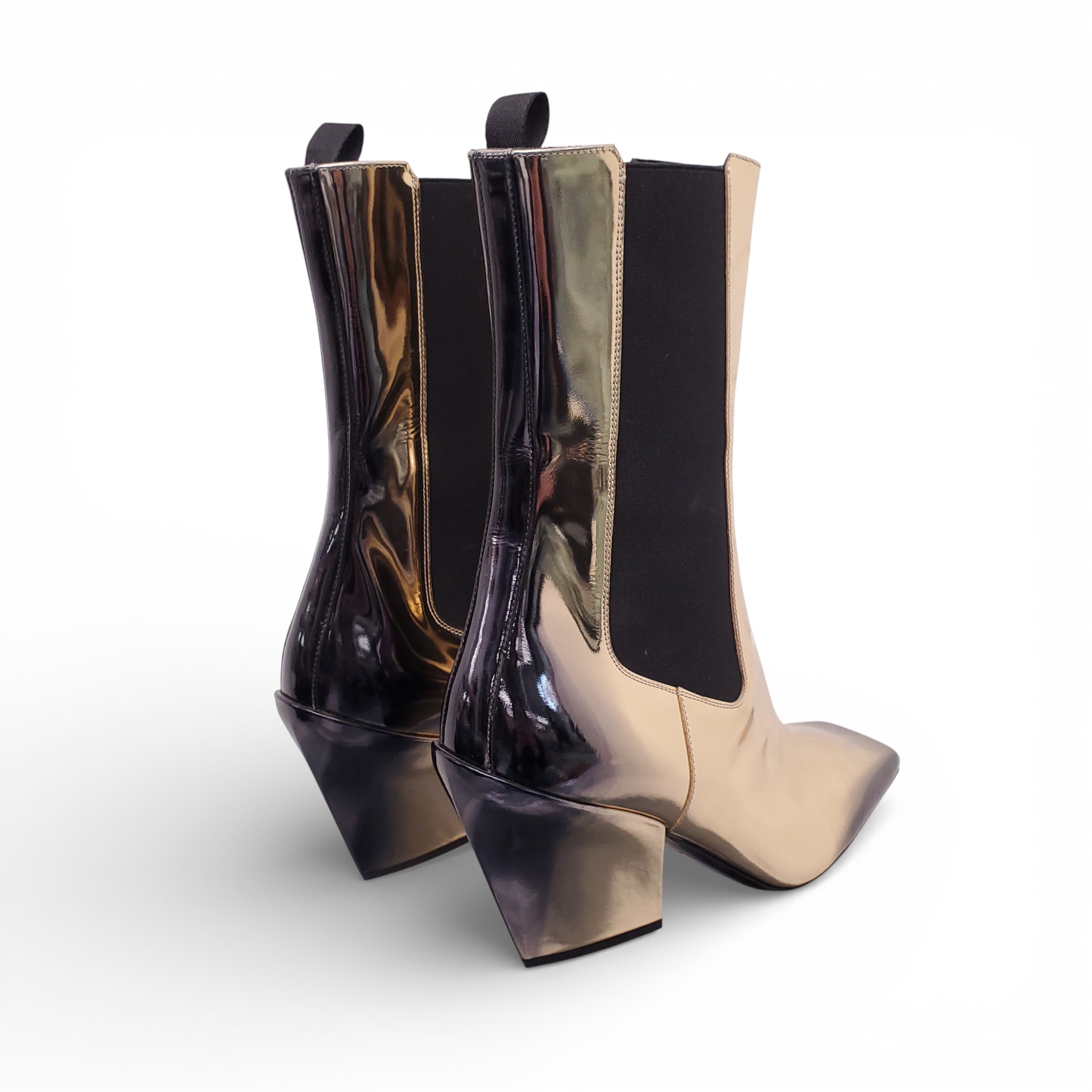 PRADA GOLD OMBRE CHELSEA BOOTS - SIZE 39