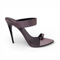 SAINT LAURENT GRAPHITE SATIN HEELS - SIZE 39