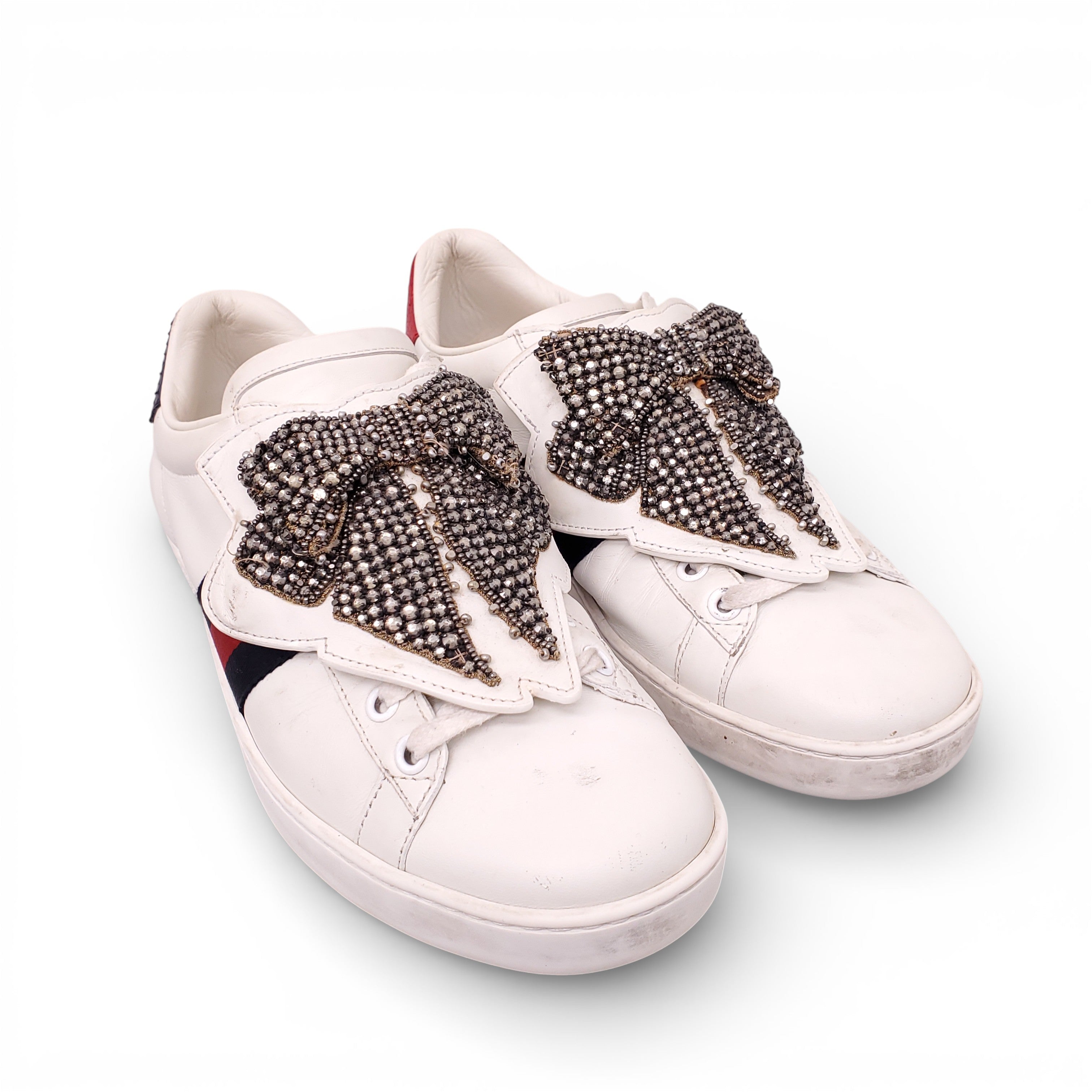 GUCCI BOW ACE SNEAKERS - SIZE 39