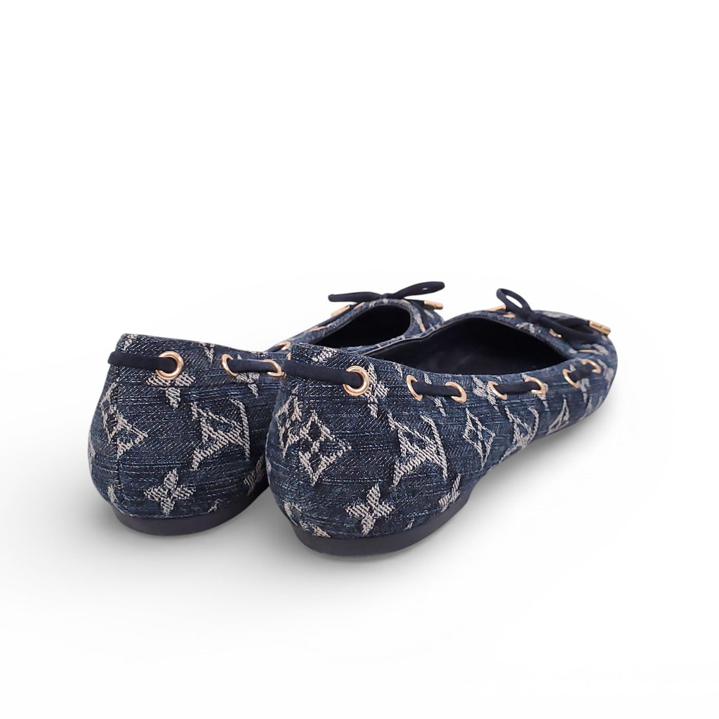 LOUIS VUITTON MONOGRAM DENIM FLATS - SIZE 40