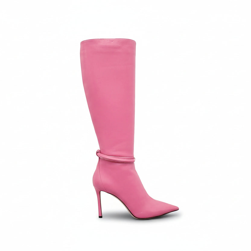 JIMMY CHOO PINK LEATHER BOOTIES - SIZE 41