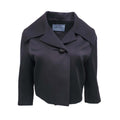 PRADA BLACK CROPPED JACKET WITH BEADING - SIZE 42