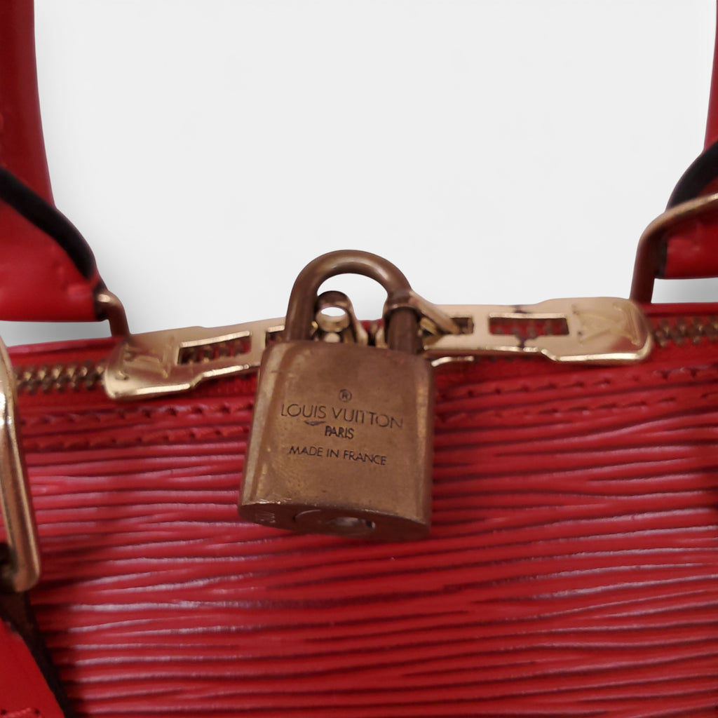 LOUIS VUITTON RED EPI LEATHER ALMA BAG