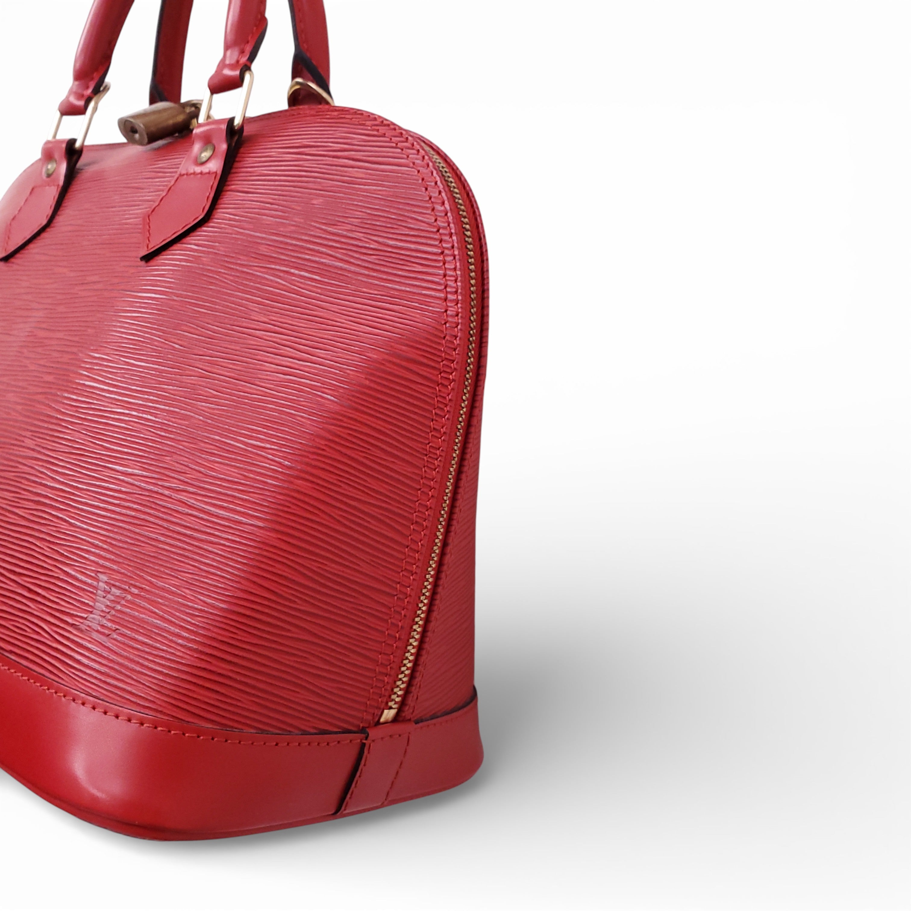 LOUIS VUITTON RED EPI LEATHER ALMA BAG