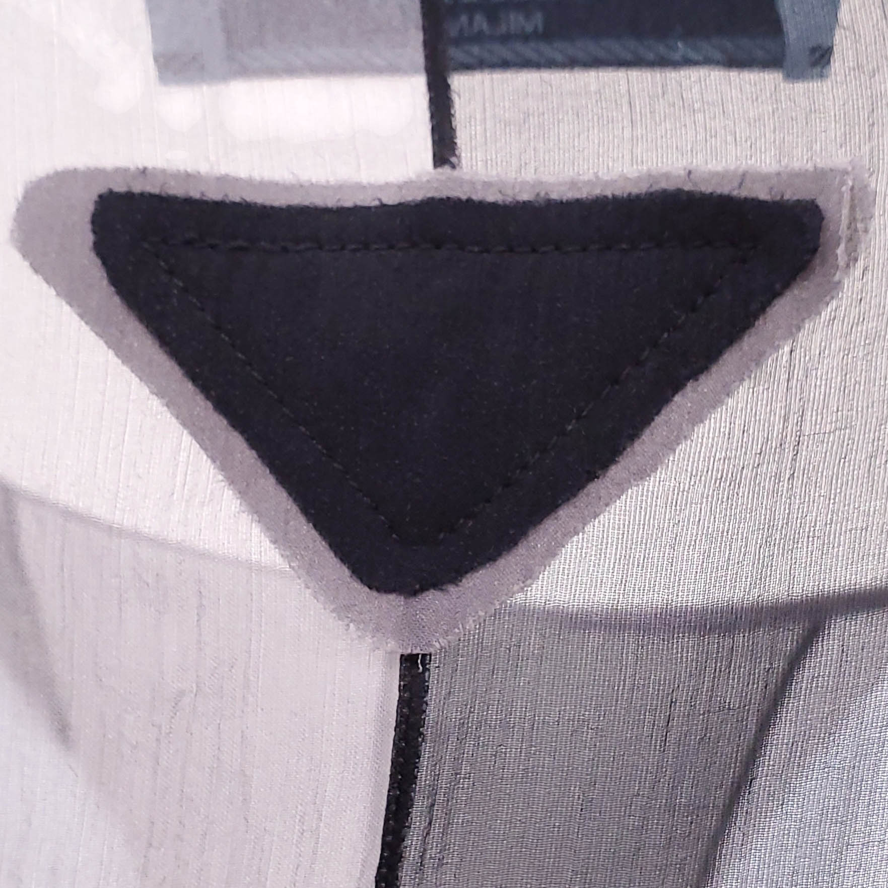 PRADA SILK STRIPED SHEER BLOUSE WITH LOGO DETAIL - SIZE 42