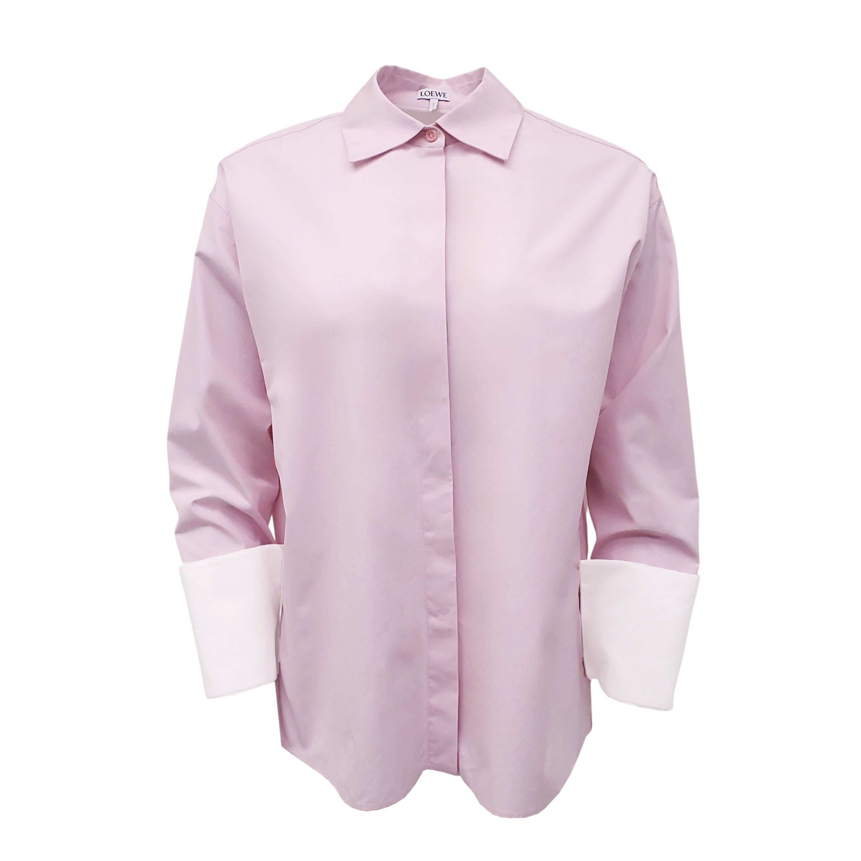 LOEWE 2-LAYERED COTTON POPLIN SHIRT - SIZE 36 (OVERSIZED)
