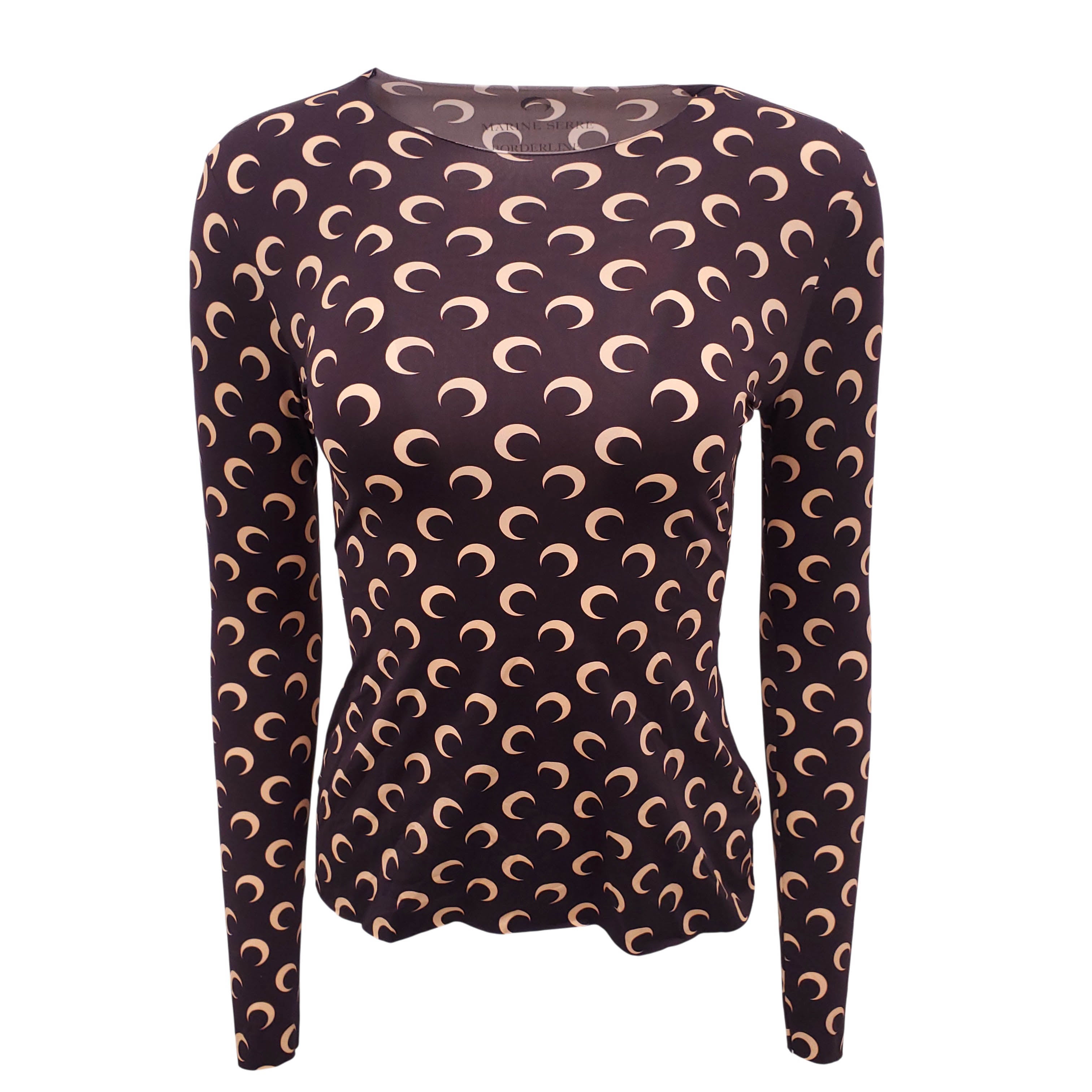 MARINE SERRE BROWN MOON LONG SLEEVE SHIRT - SIZE L