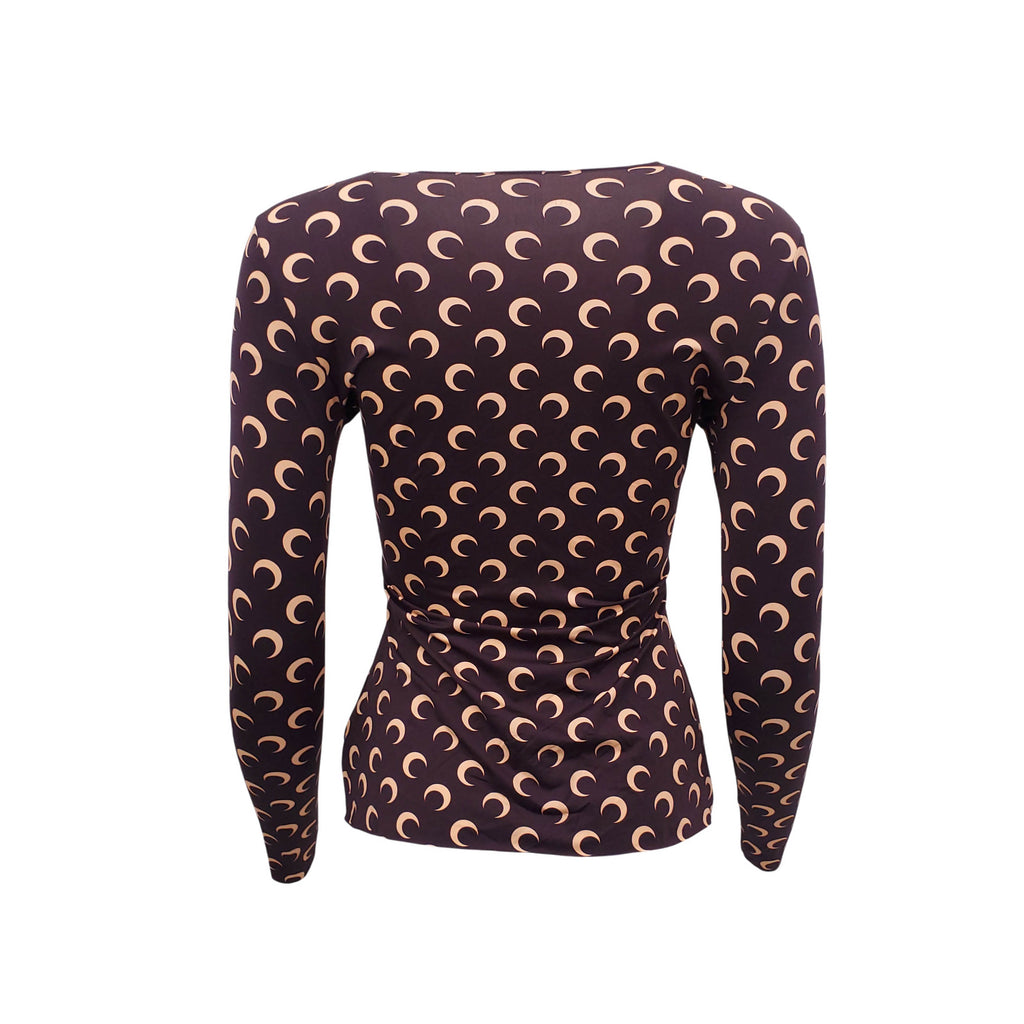 MARINE SERRE BROWN MOON LONG SLEEVE SHIRT - SIZE L