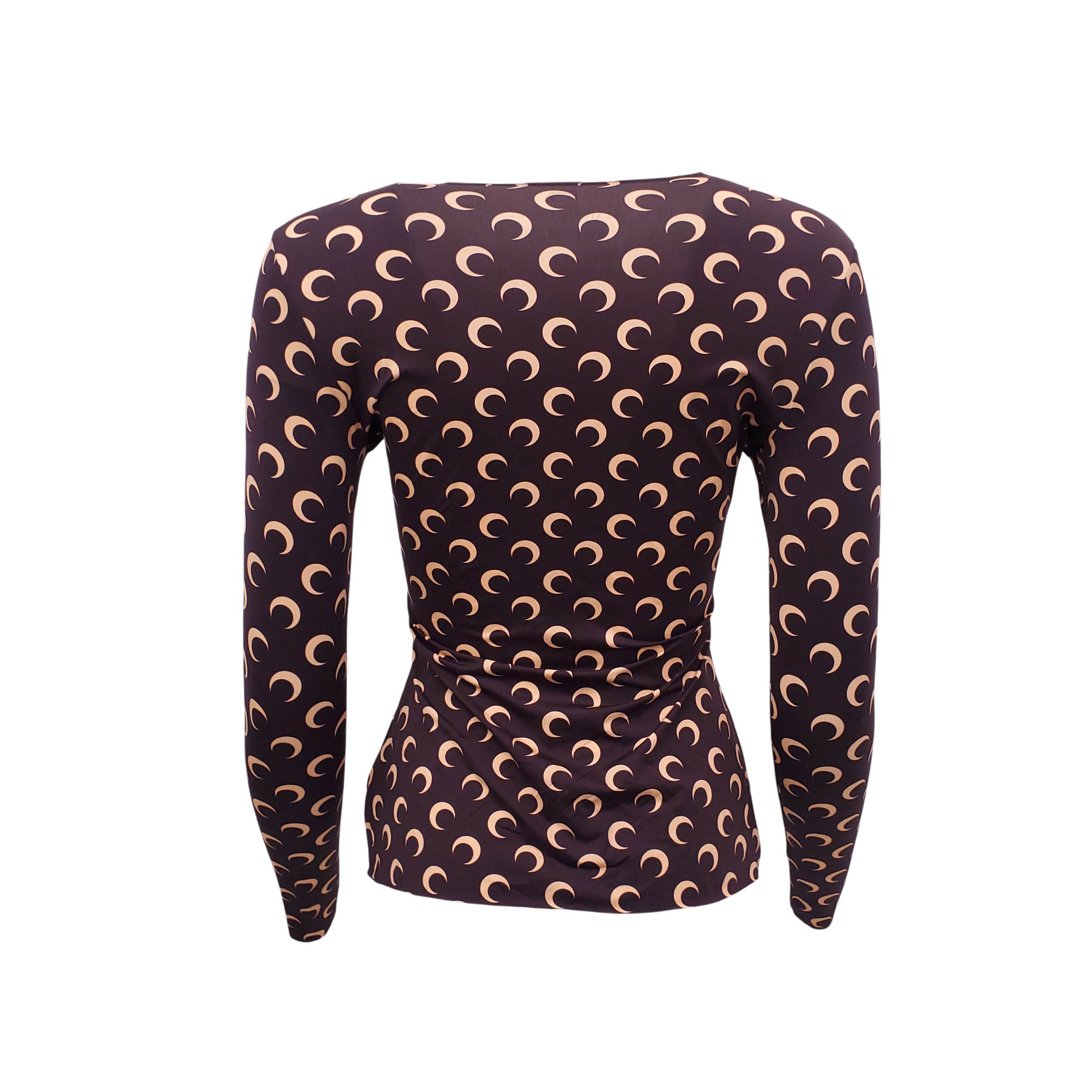 MARINE SERRE BROWN MOON LONG SLEEVE SHIRT - SIZE L