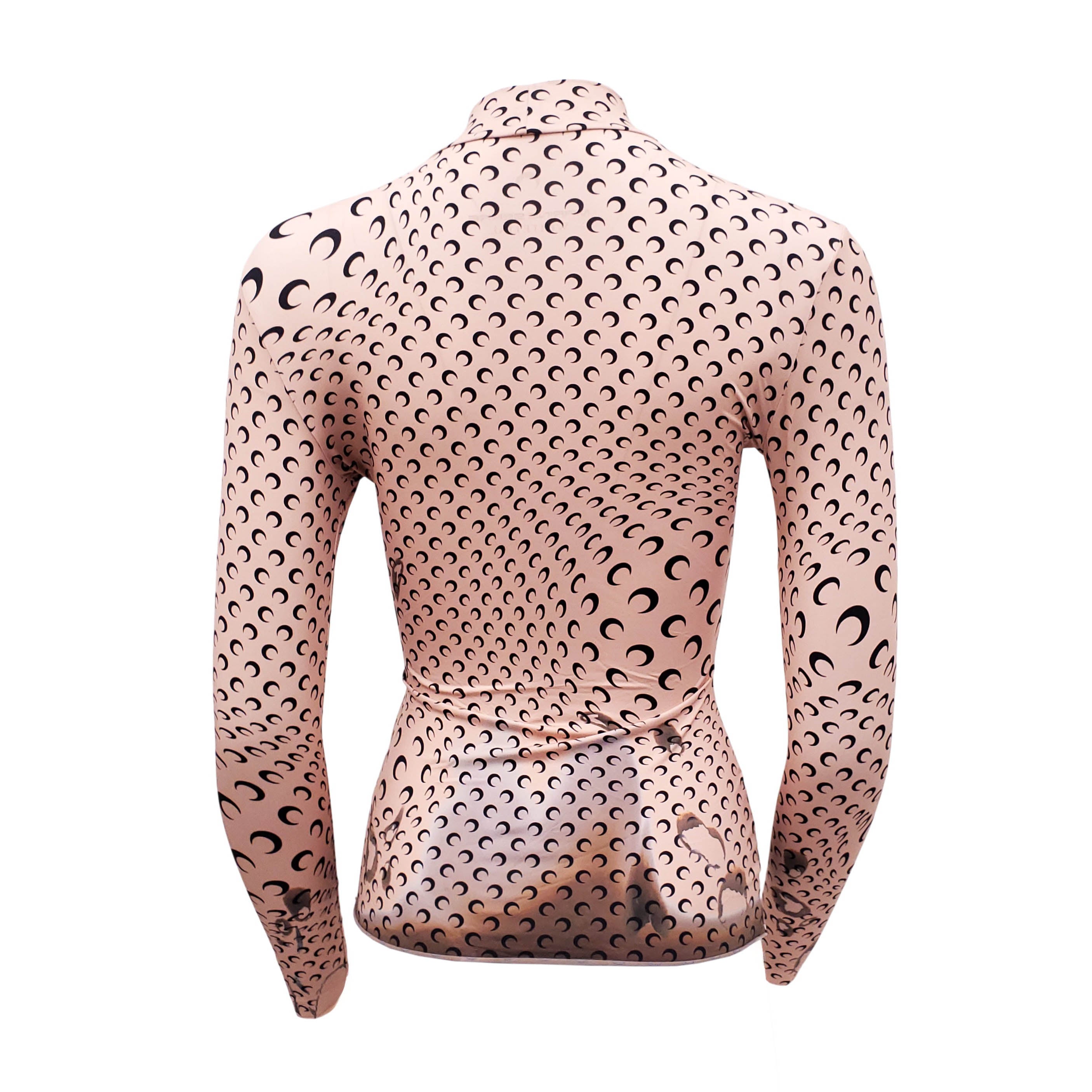 MARINE SERRE MOON LOGO LONG SLEEVE SHIRT WITH SHADOW DETAILS - SIZE S