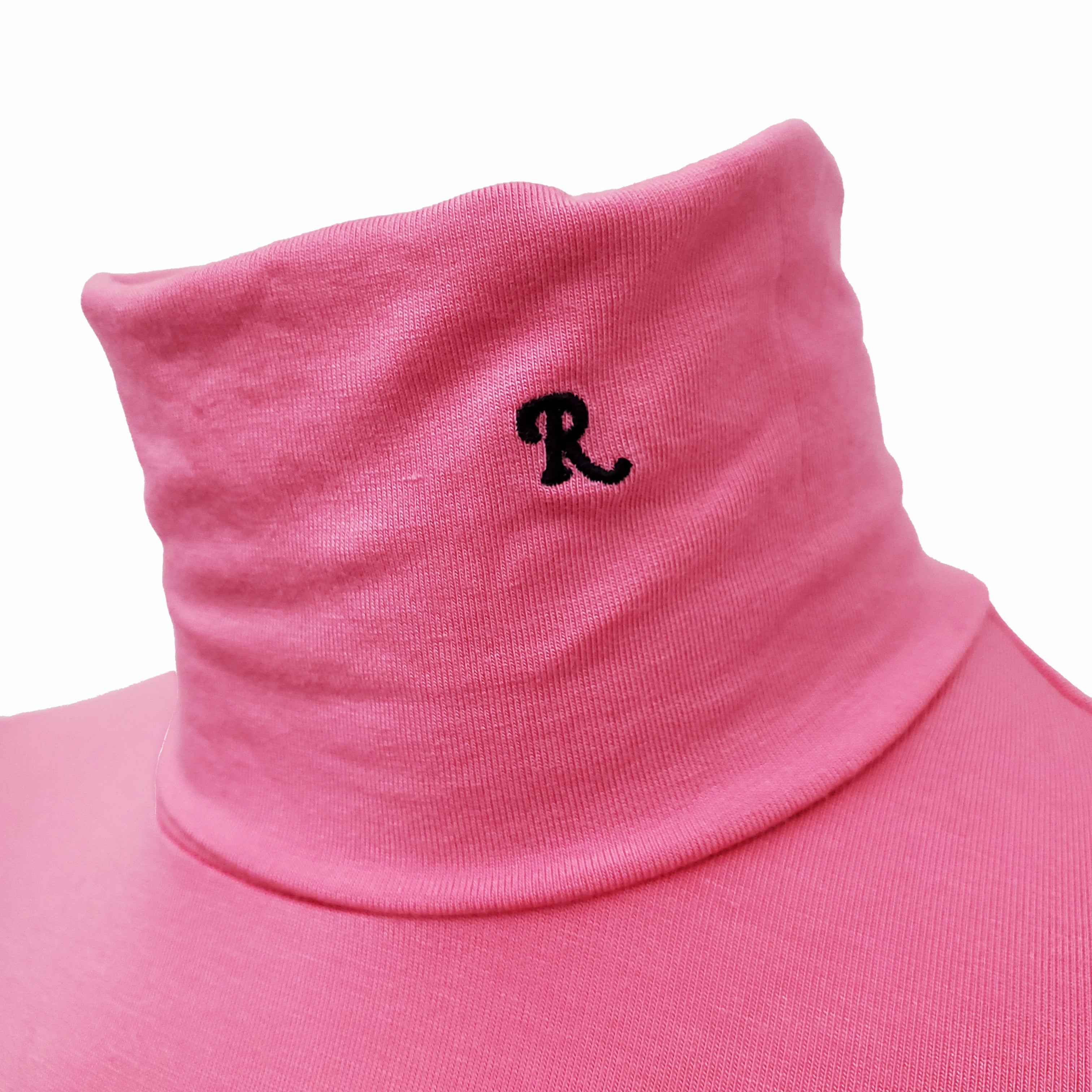 RAF SIMONS PINK LOGO TURTLENECK SHIRT - SIZE S