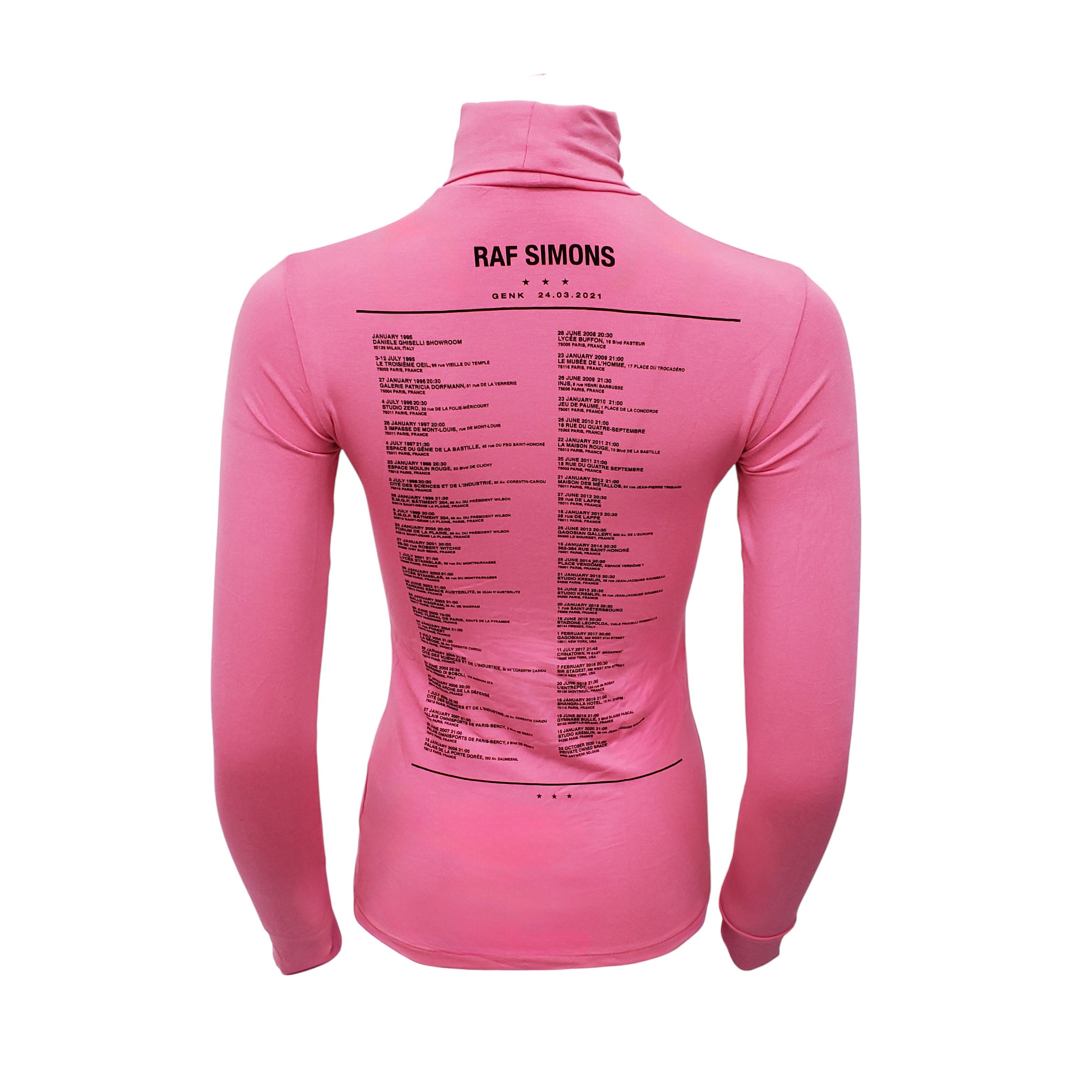 RAF SIMONS PINK LOGO TURTLENECK SHIRT - SIZE S