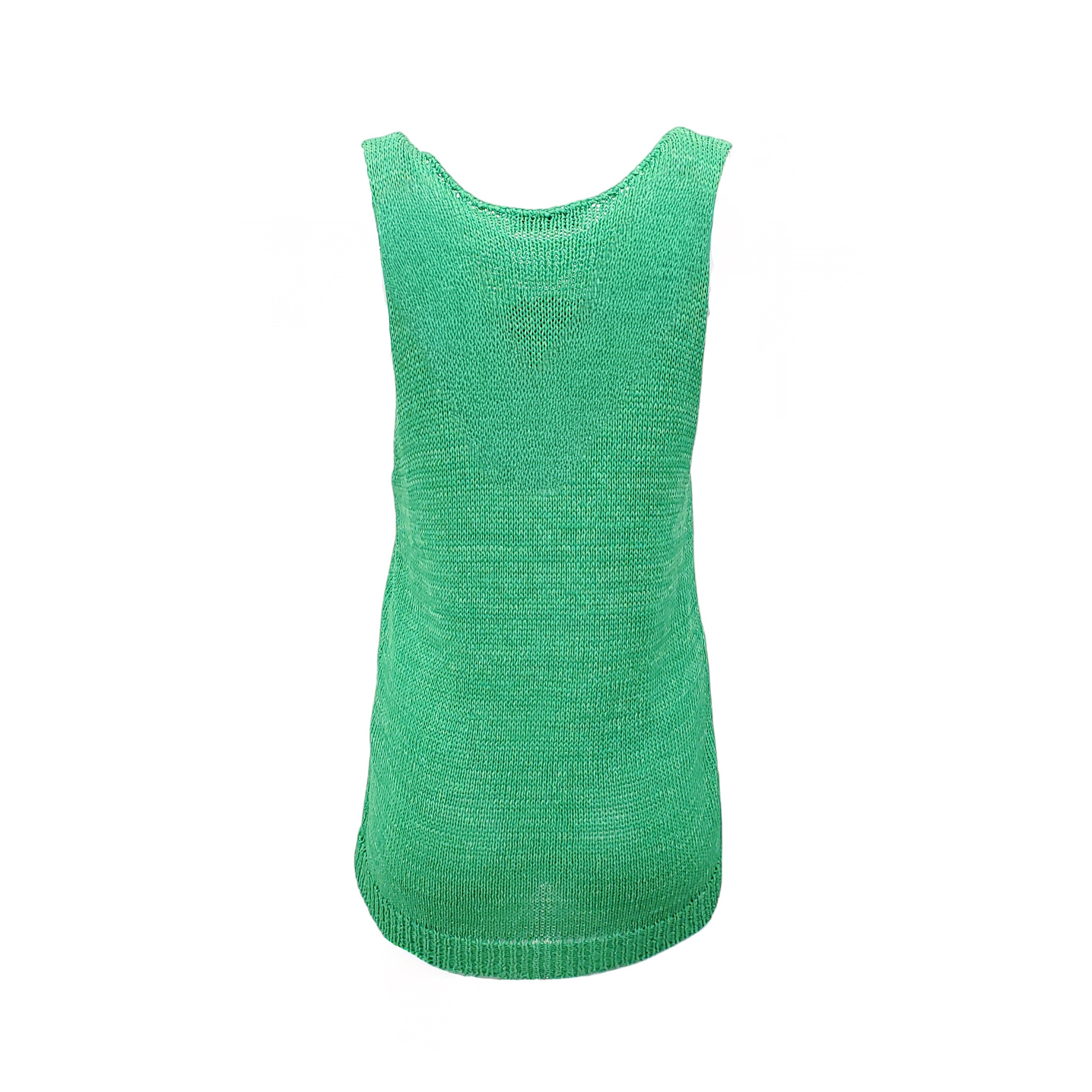JW ANDERSON GREEN KNIT STRAWBERRY TANK TOP - SIZE XL