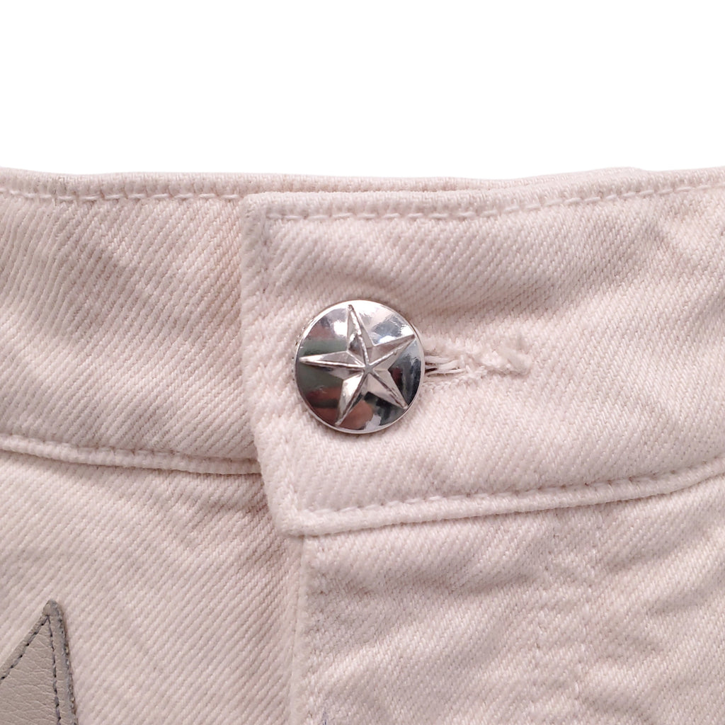 AMIRI WHITE JEANS WITH STAR PATCHES - SIZE 29