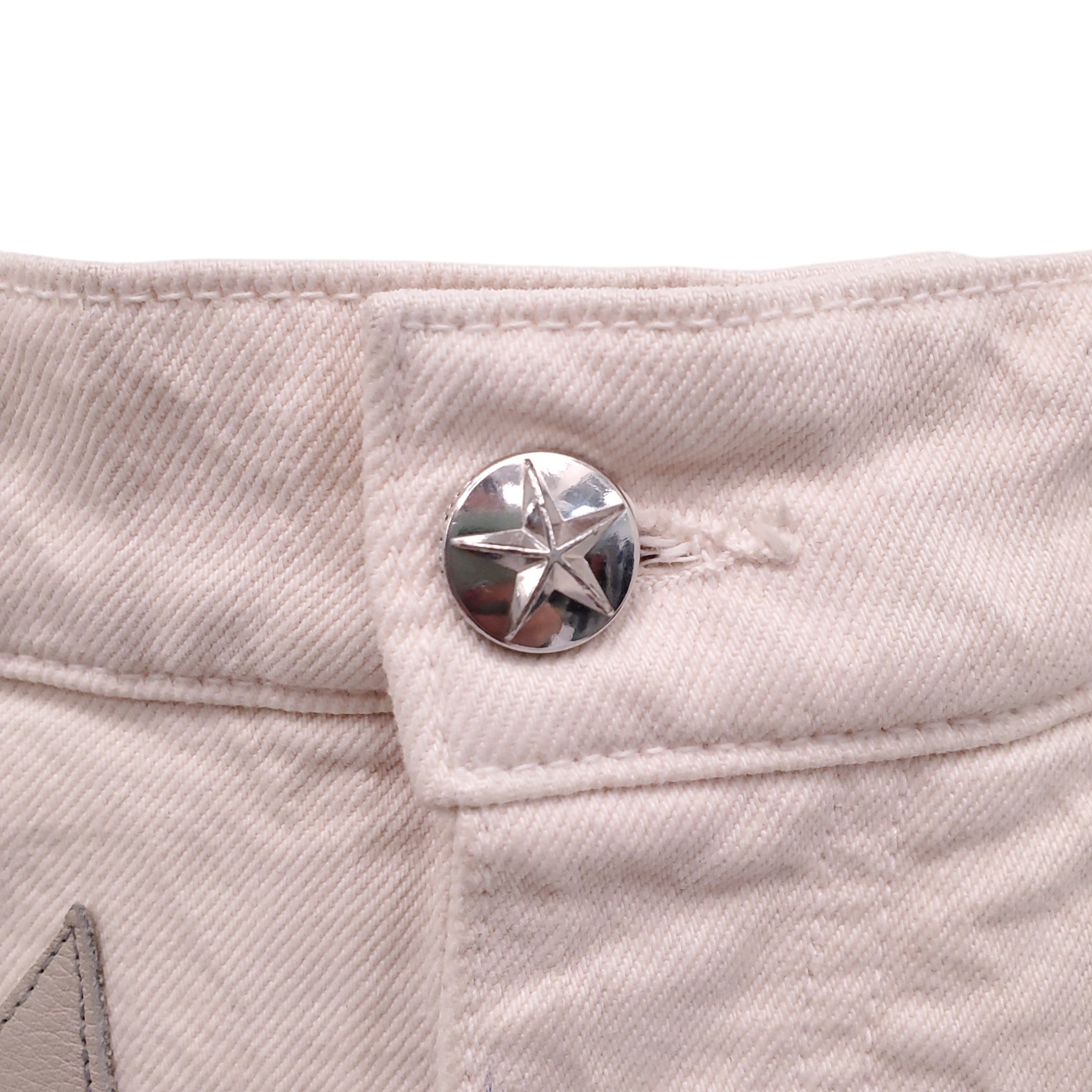AMIRI WHITE JEANS WITH STAR PATCHES - SIZE 29