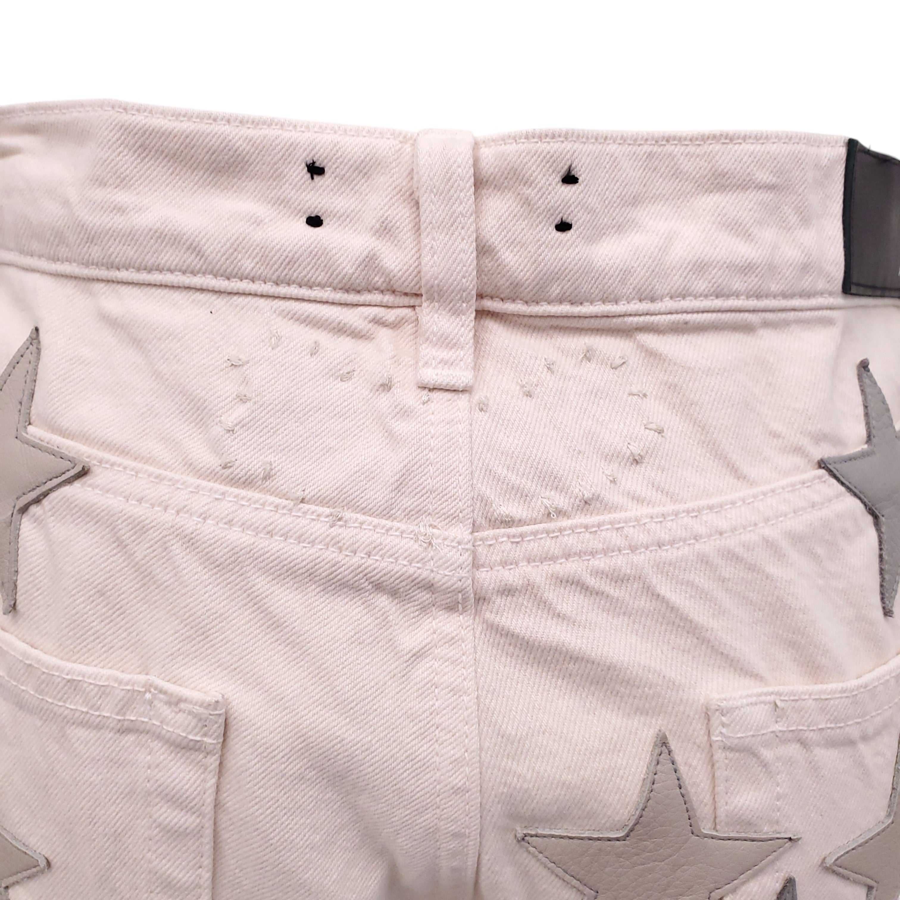 AMIRI WHITE JEANS WITH STAR PATCHES - SIZE 29
