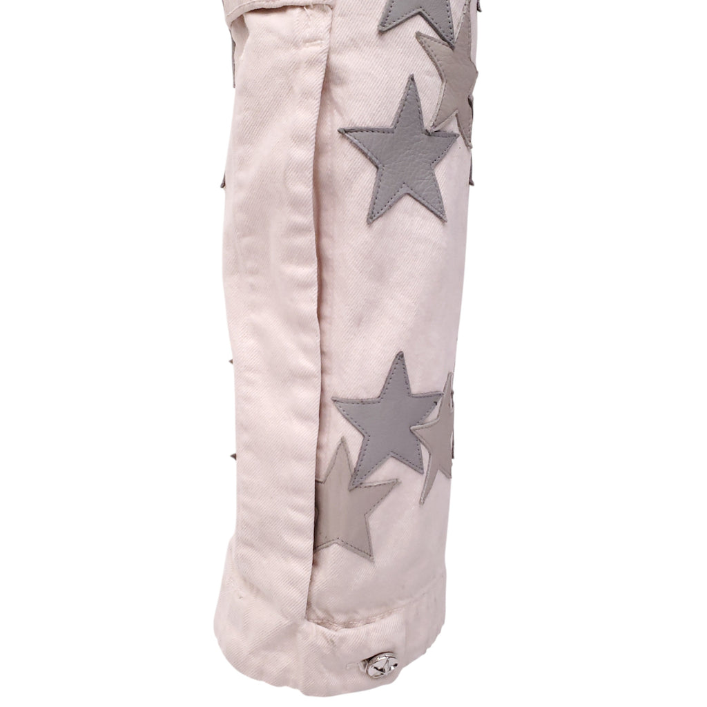 AMIRI WHITE JEANS WITH STAR PATCHES - SIZE 29