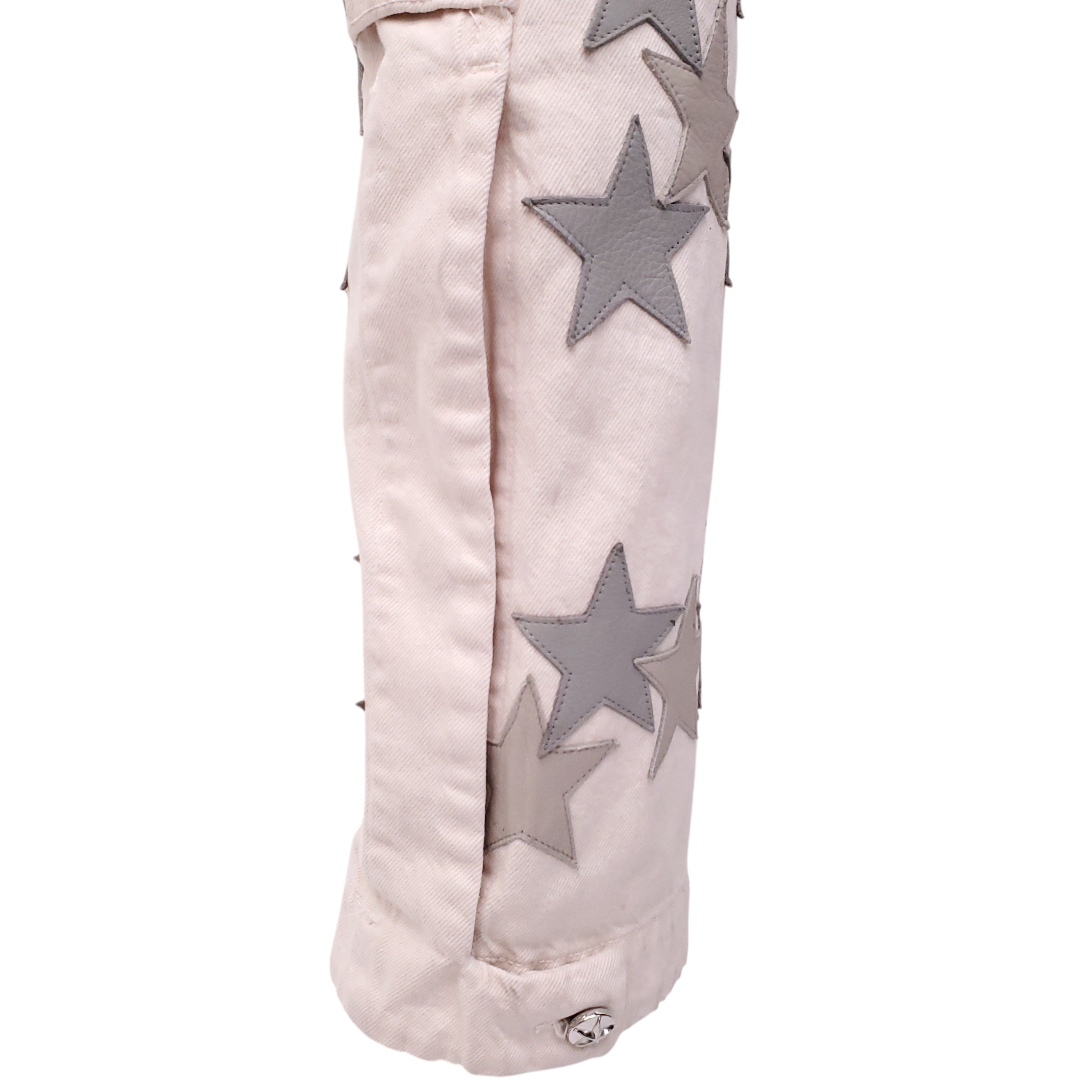 AMIRI WHITE JEANS WITH STAR PATCHES - SIZE 29