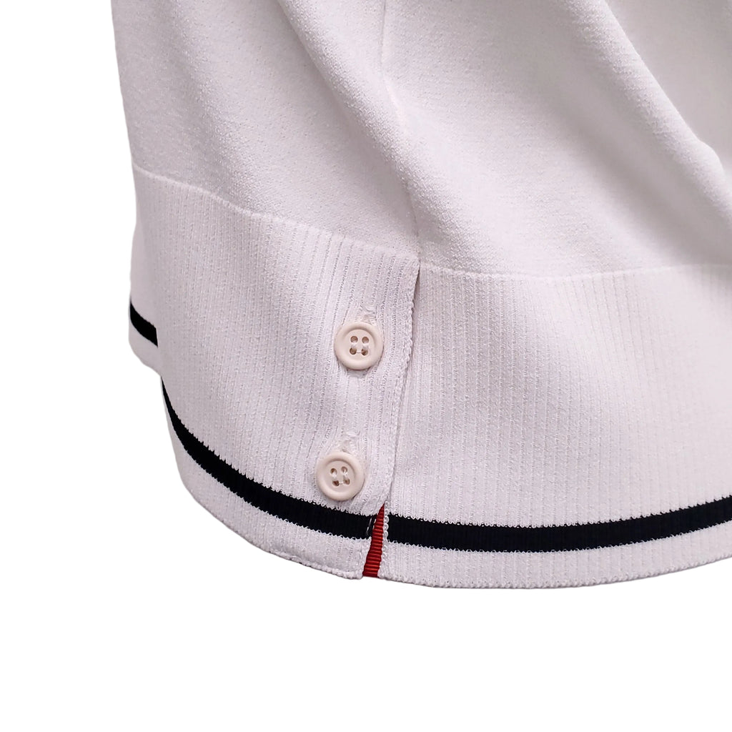 THOM BROWNE JERSEY STITCH POLO VEST - SIZE 40