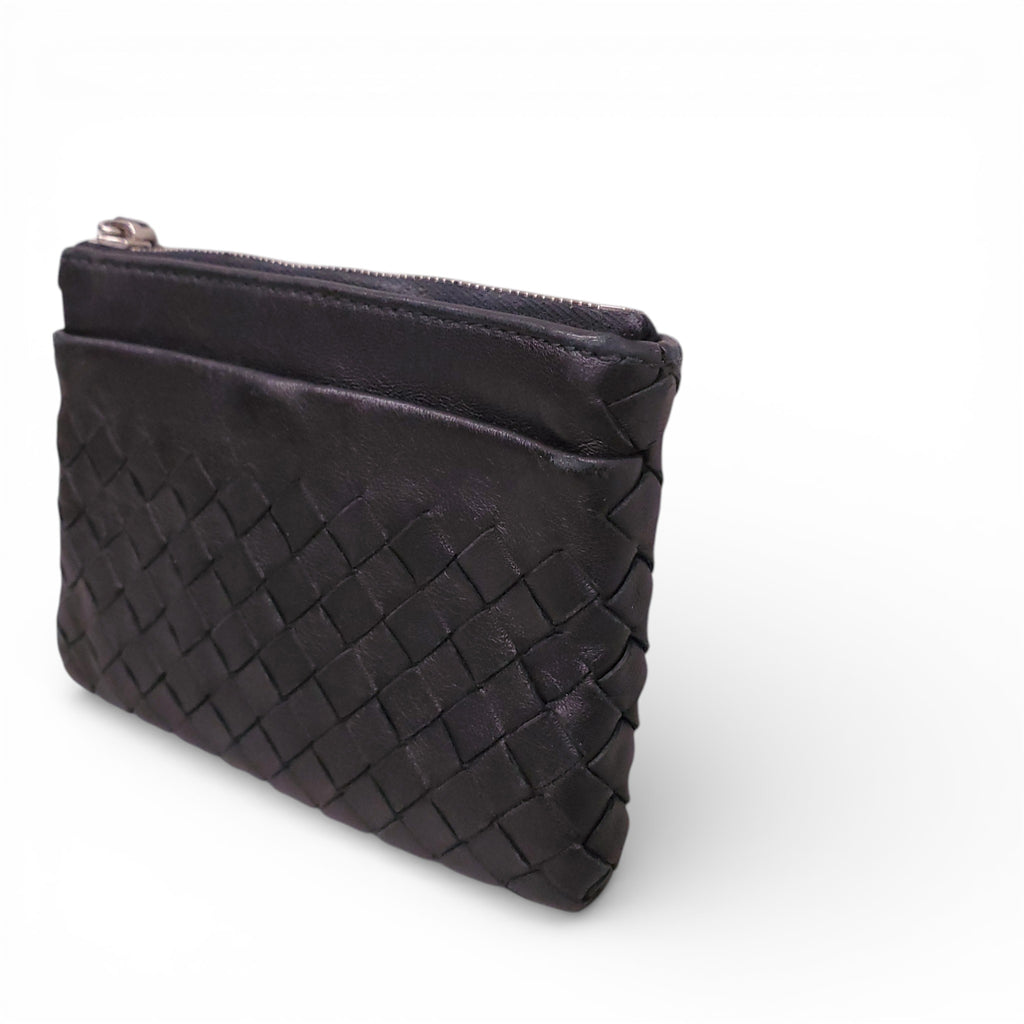 BOTTEGA VENETA BLACK INTRECCIATO CARD CASE