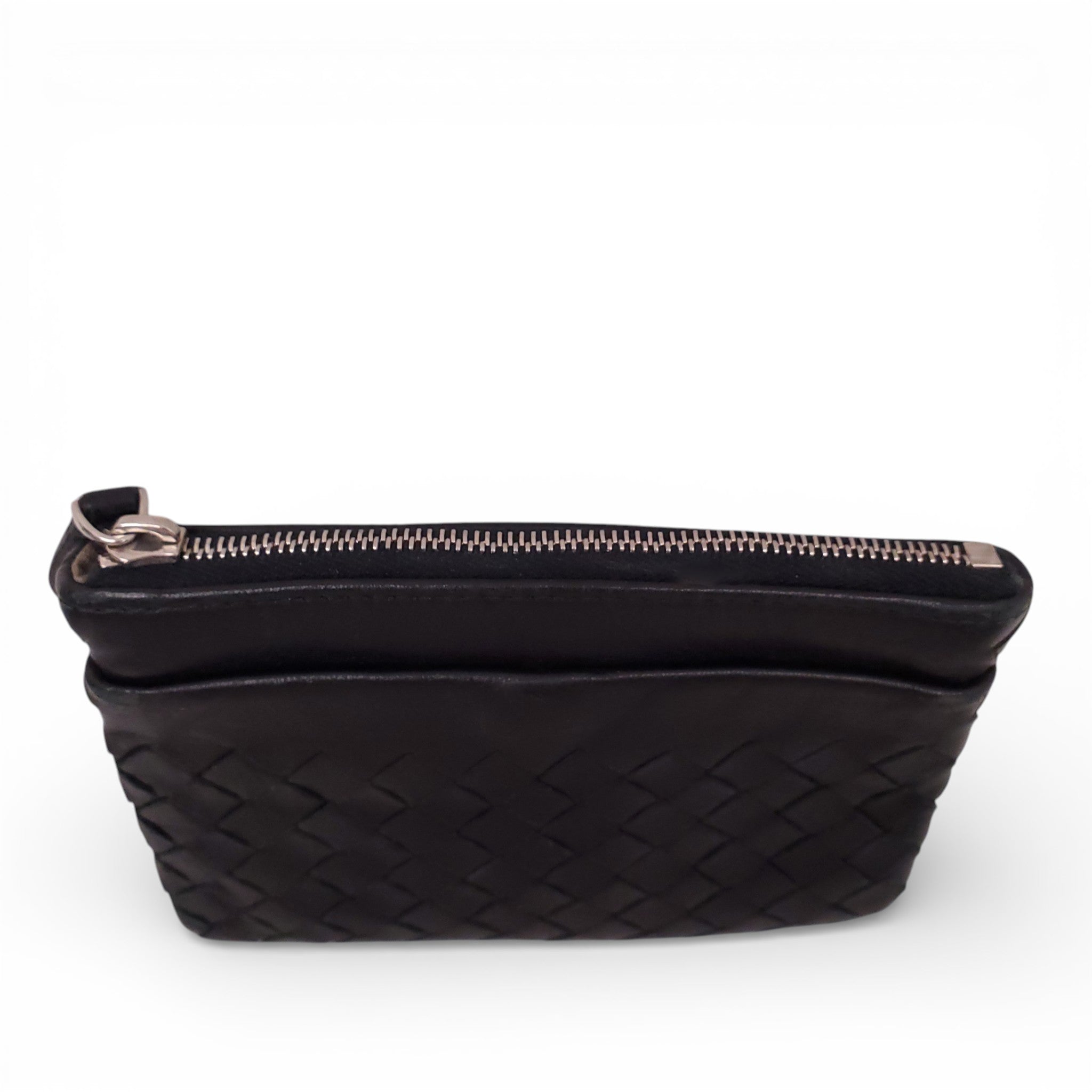 BOTTEGA VENETA BLACK INTRECCIATO CARD CASE