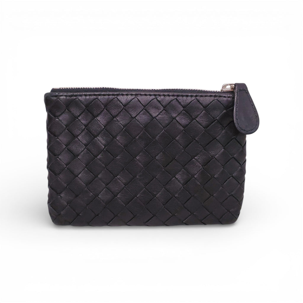 BOTTEGA VENETA BLACK INTRECCIATO CARD CASE