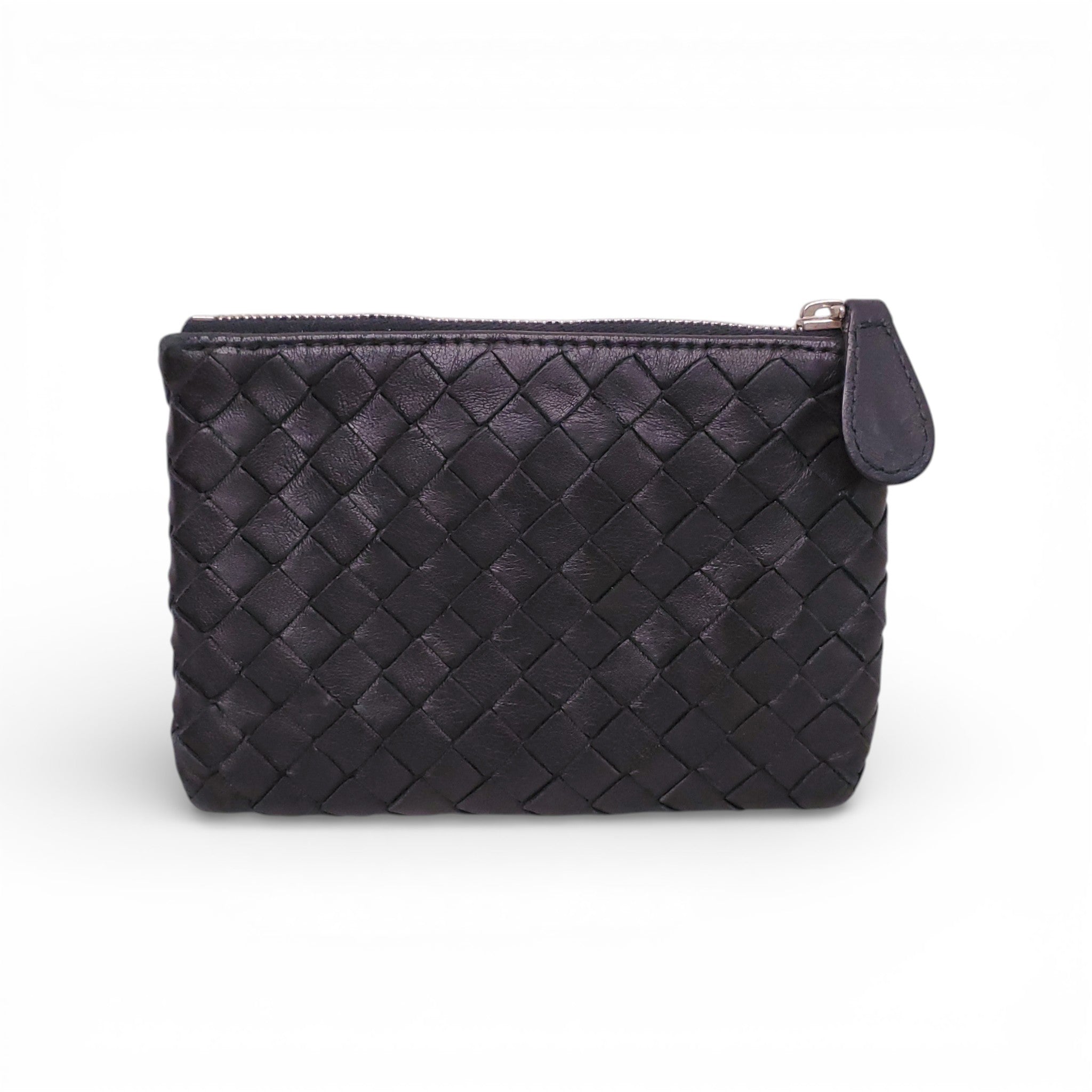 BOTTEGA VENETA BLACK INTRECCIATO CARD CASE