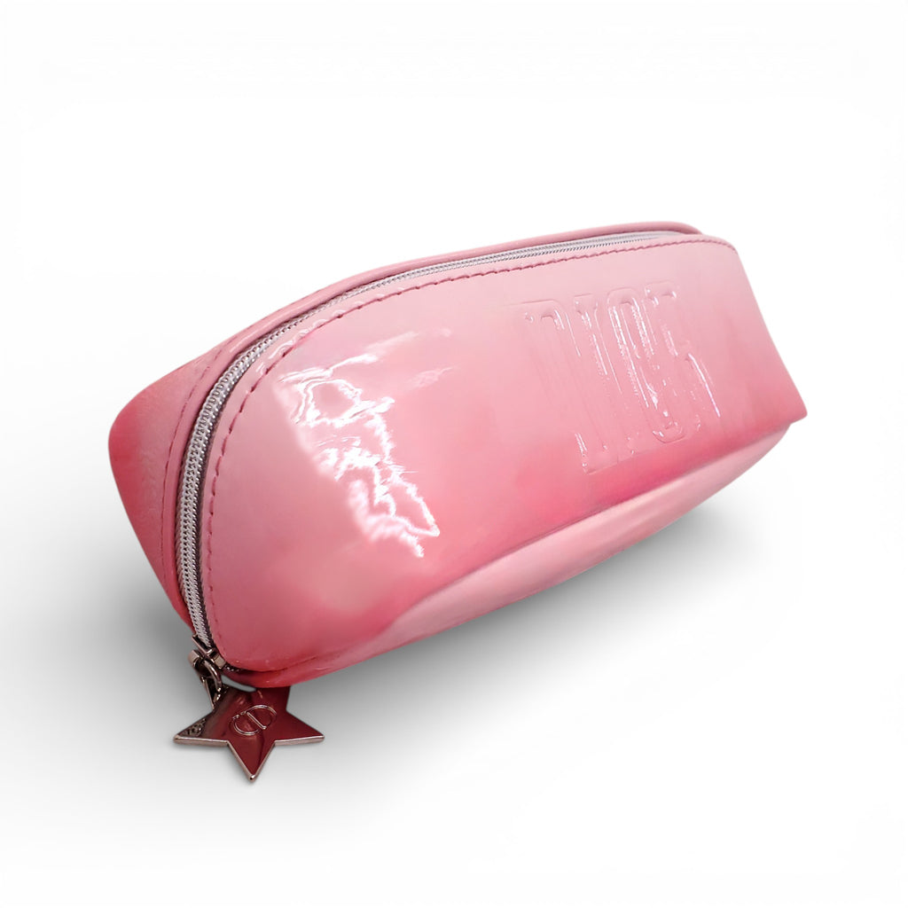 DIOR BEAUTY PINK OMBRE LOGO COSMETIC POUCH