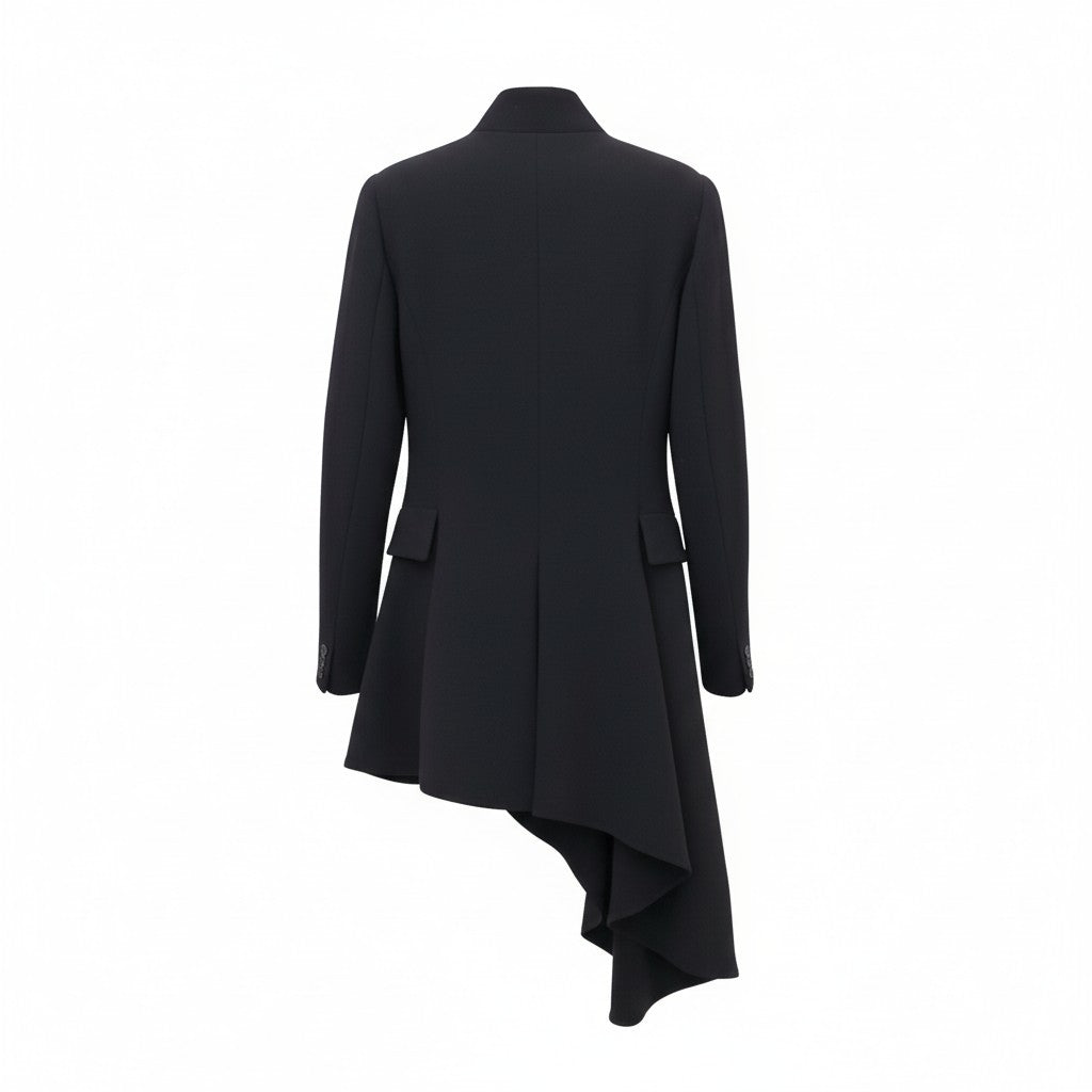 ALEXANDER MCQUEEN BLACK SUIT WITH FLARE DETAIL - SIZE 44