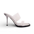 ALEXANDER MCQUEEN LUCITE SILVER HEELS - SIZE 38.5