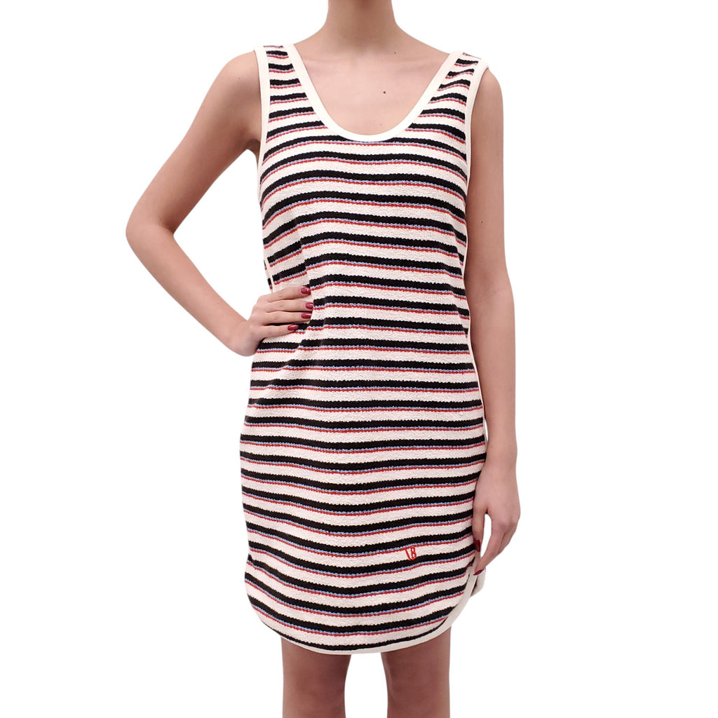 VICTORIA BECKHAM STRIPED COTTON DRESS - SIZE M