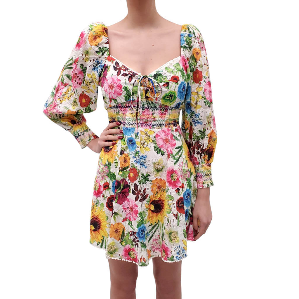 ALICE + OLIVIA FLORAL STRETCH DRESS - SIZE 8
