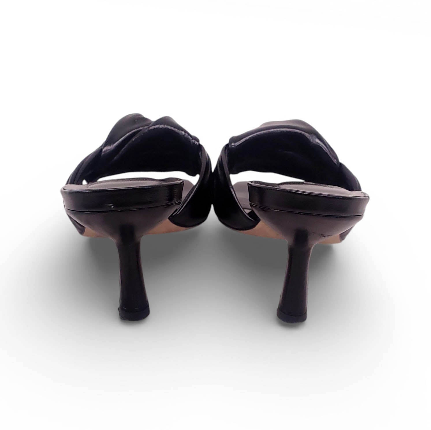 BY FAR BLACK KITTEN HEEL MULES  - SIZE 39