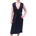 BOTTEGA VENETA NAVY SATIN DRESS - SIZE 42