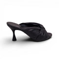 BALENCIAGA BLACK 'DRAPY' BRAIDED MULES - SIZE 36