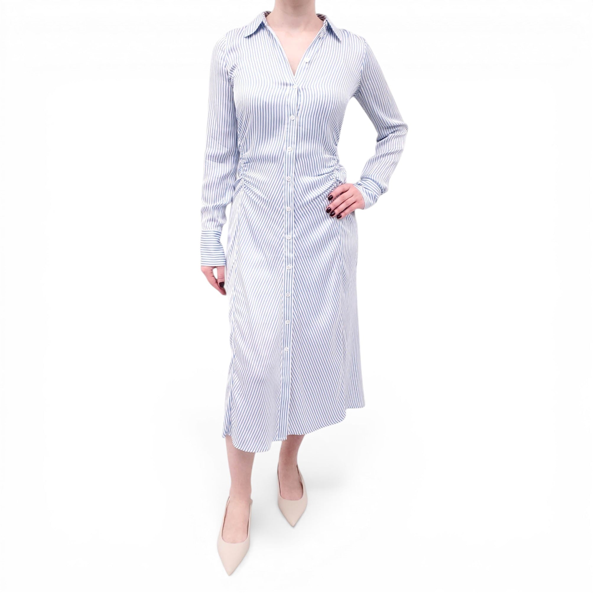 VERONICA BEARD BLUE AND WHITE STRIPED DRESS - SIZE 0