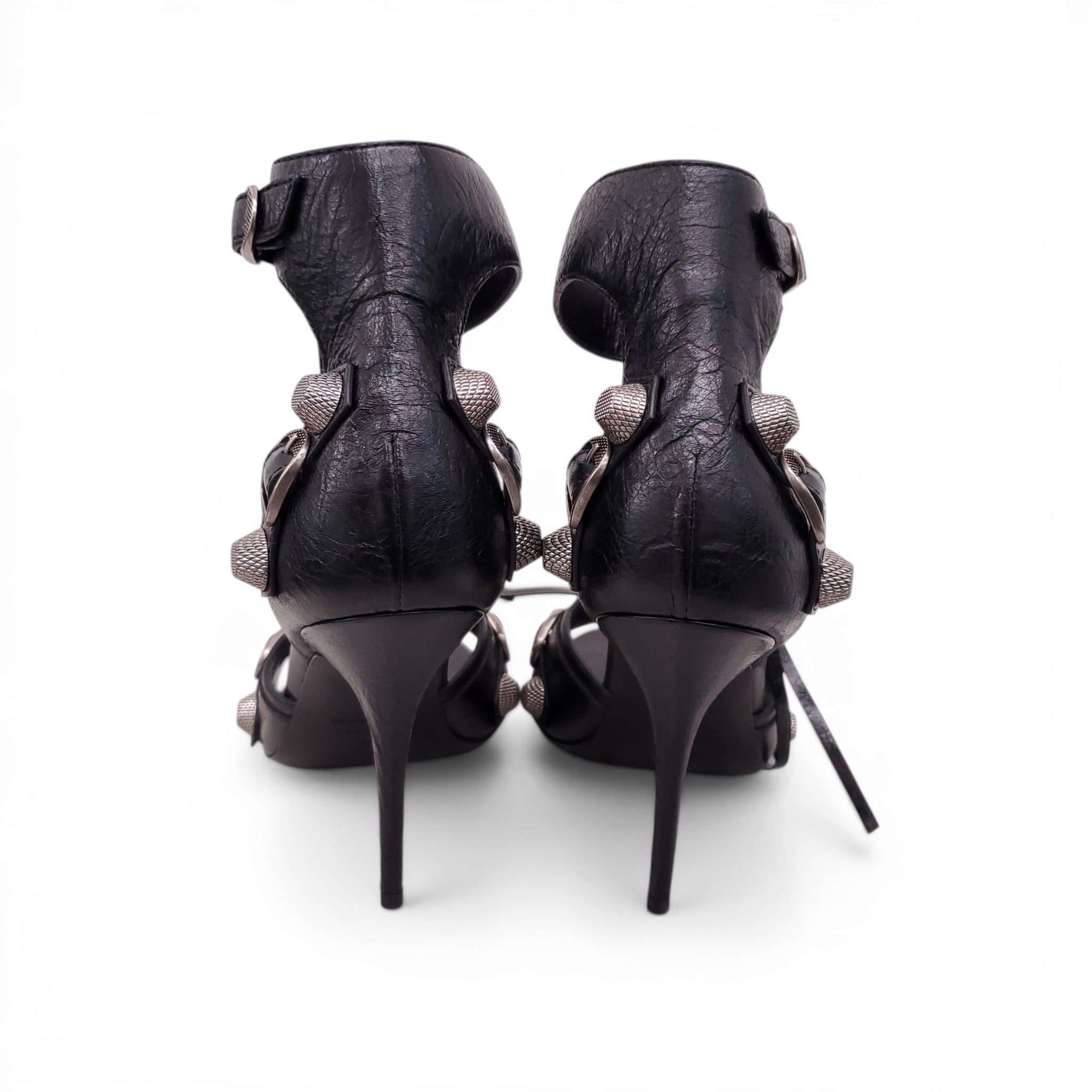 BALENCIAGA BLACK CAGOLE SANDAL HEELS - SIZE 40