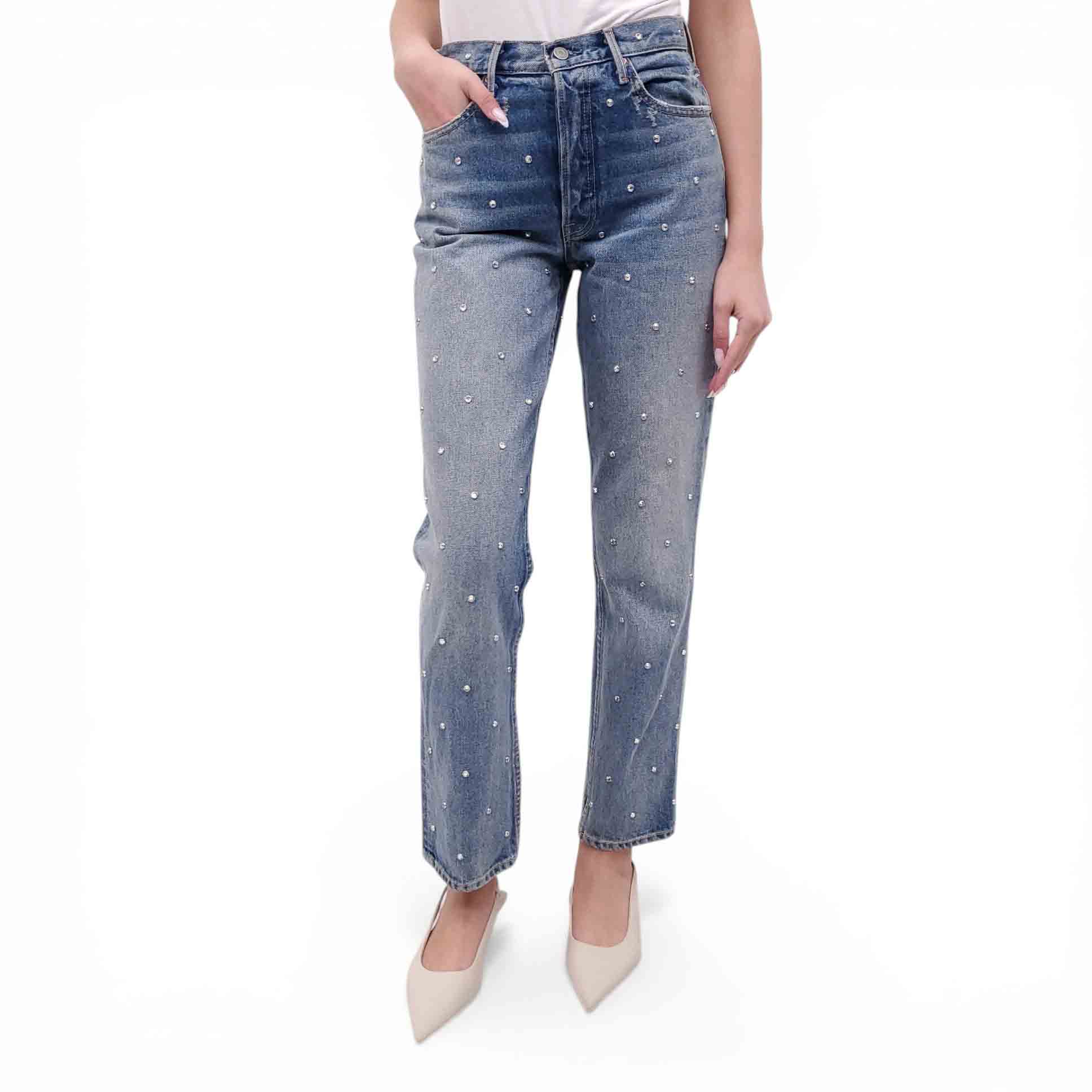 GRLFRND CRYSTAL STUDDED JEANS - SIZE 27