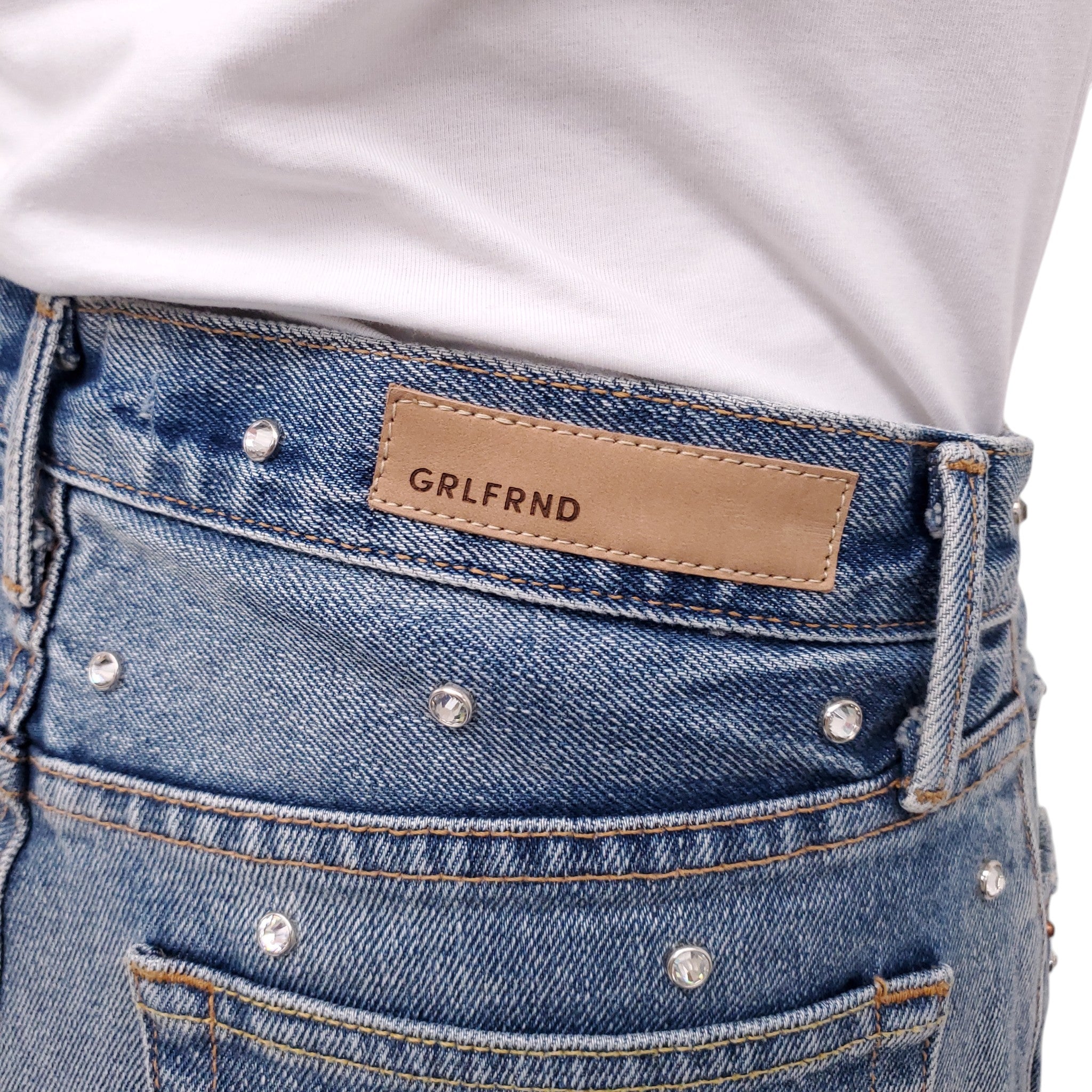 GRLFRND CRYSTAL STUDDED JEANS - SIZE 27