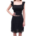 VALENTINO BLACK FLORAL LACE SET - SIZE M