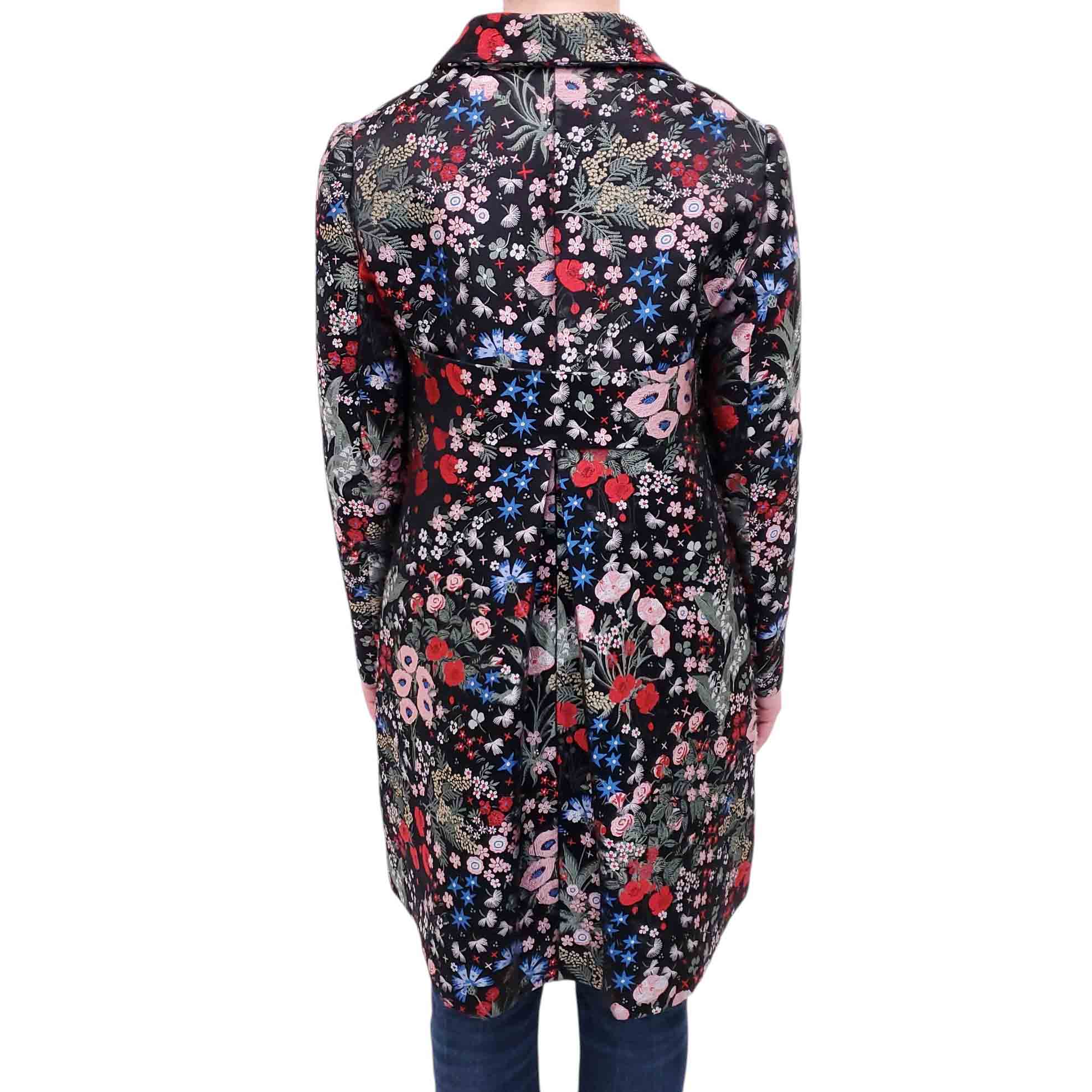 VALENTINO BLACK FLORAL BROCADE JACKET - SIZE 8