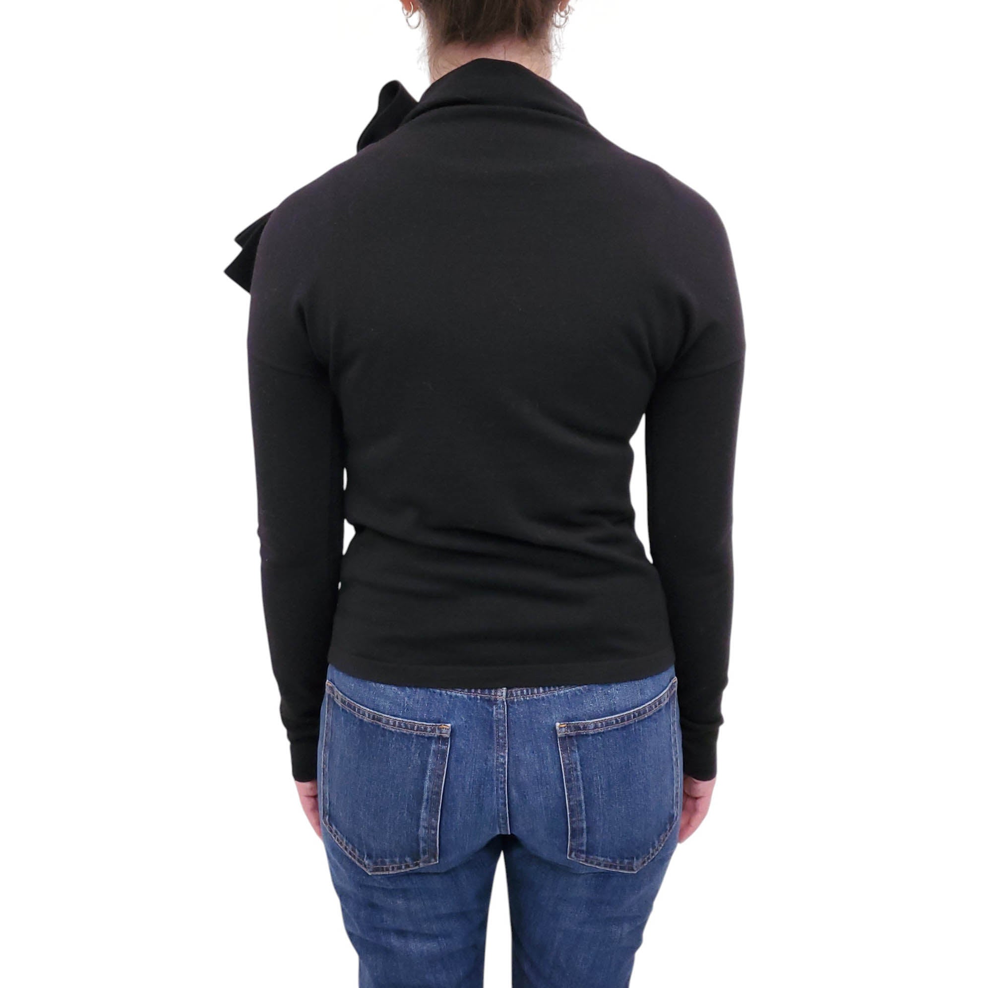 VALENTINO BLACK SWEATER WITH BOW - SIZE M