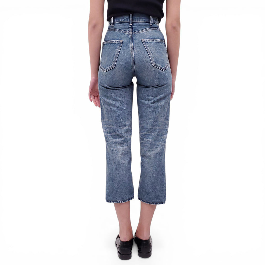 CELINE CROPPED STRAIGHT LEG TRIOMPHE JEANS - SIZE 24