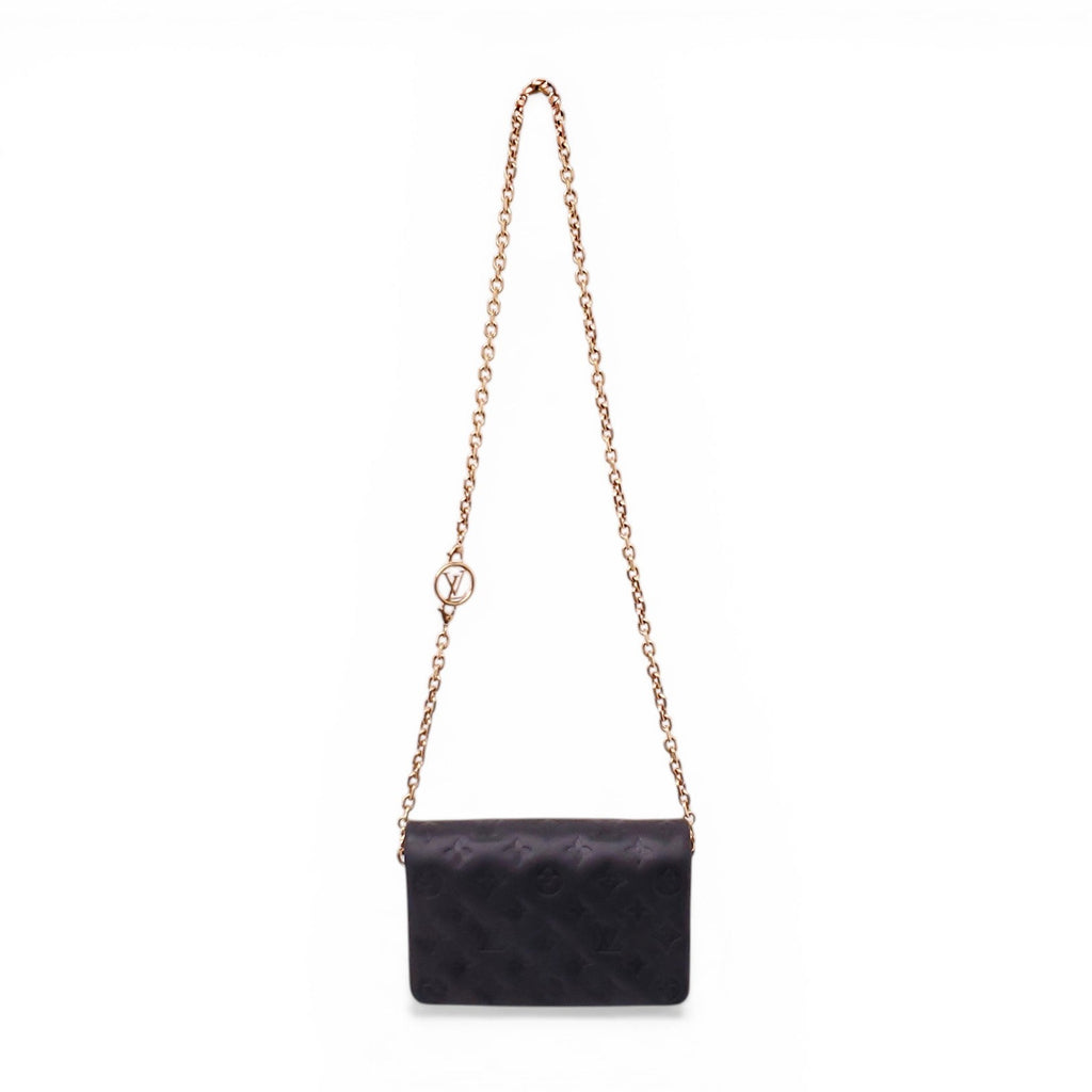 LOUIS VUITTON BLACK POCHETTE COUSSIN CROSSBODY BAG