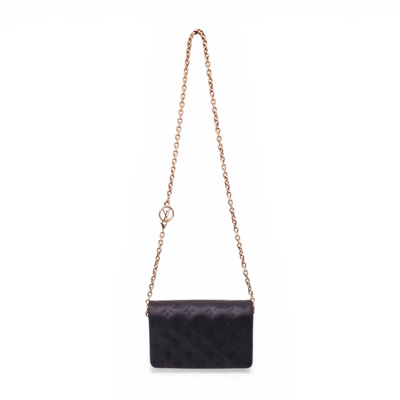 LOUIS VUITTON BLACK POCHETTE COUSSIN CROSSBODY BAG